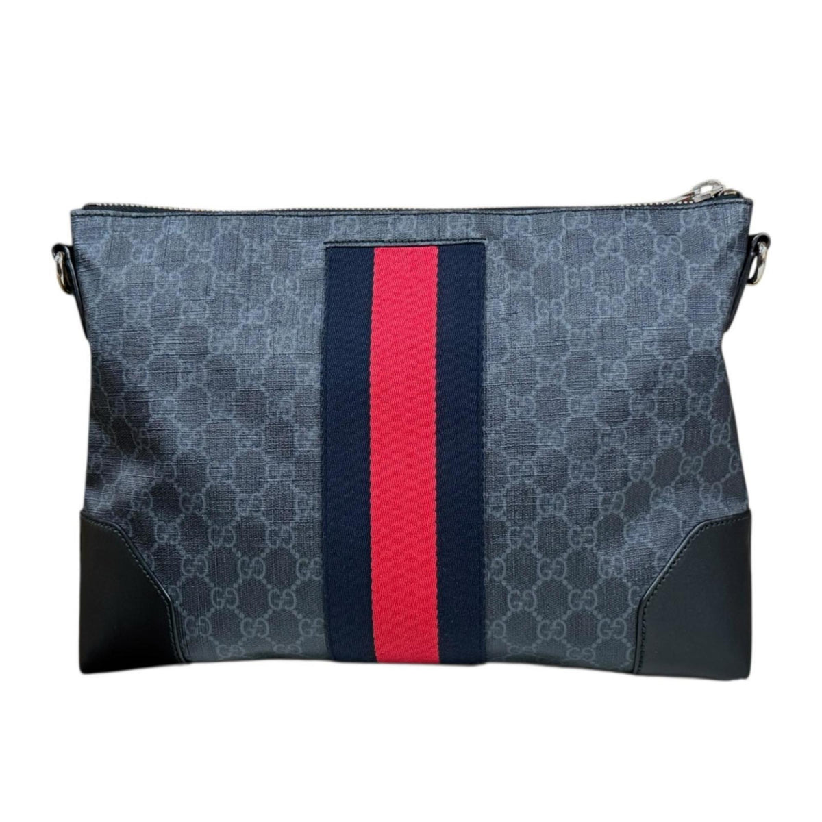 Gucci Sherry Line Black Gg Supreme Shoulder Bag (Pre-Owned)