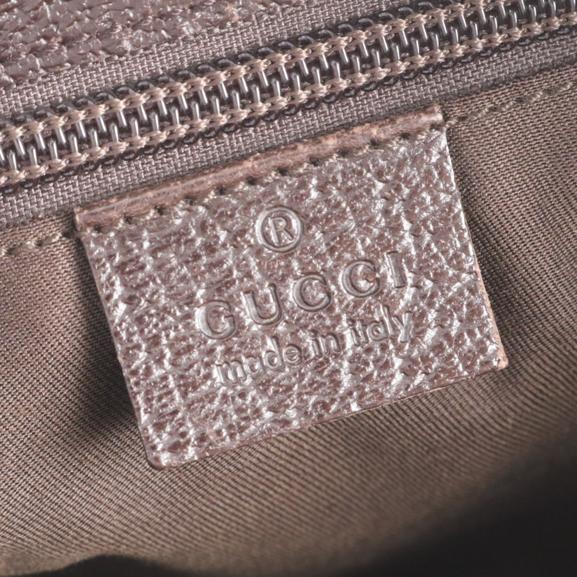 Gucci Gg Canvas Brown Leather Canvas Shoulder Bag Tote Bag (Pre-Owned)