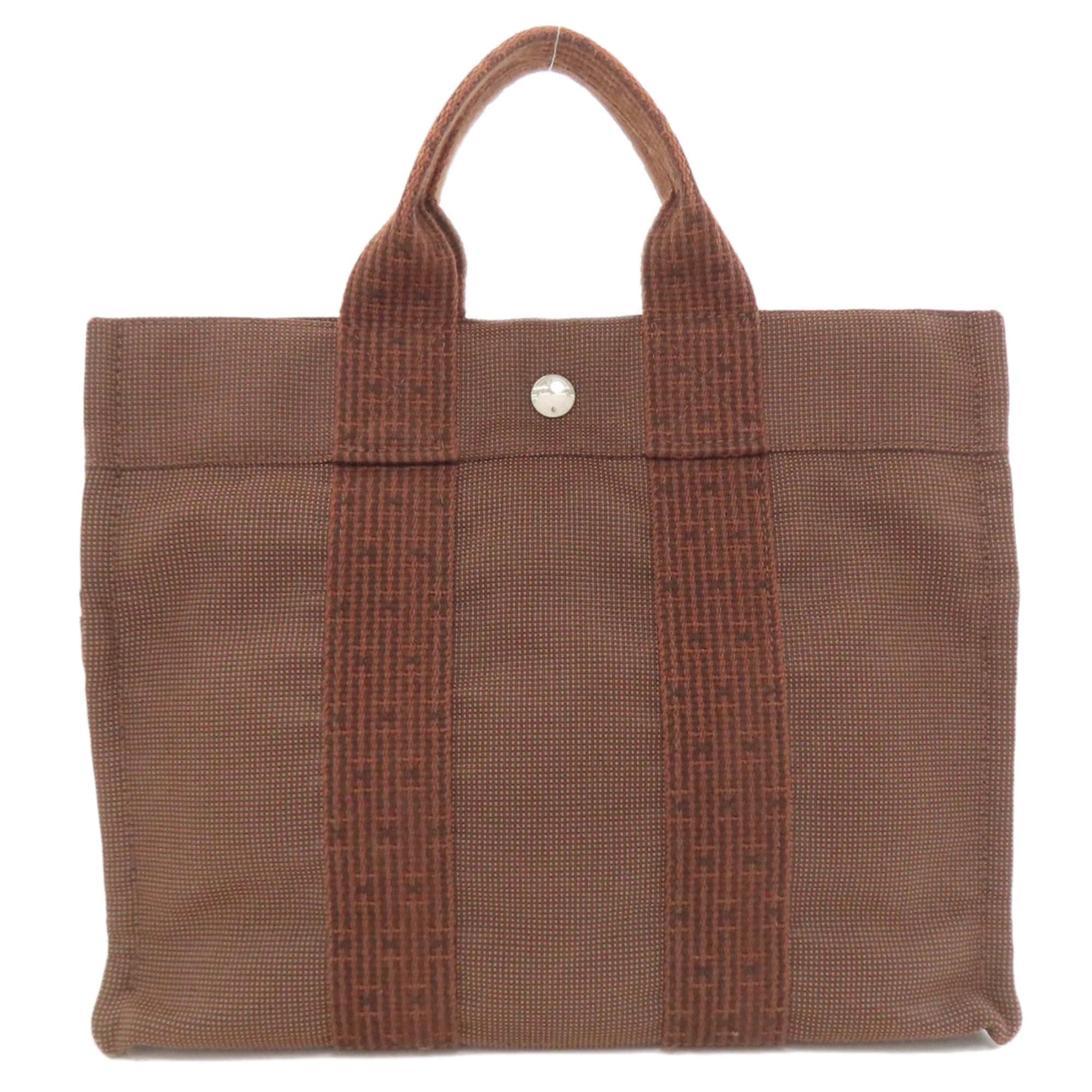 Hermes Brown Canvas Handbag (Pre-Owned)