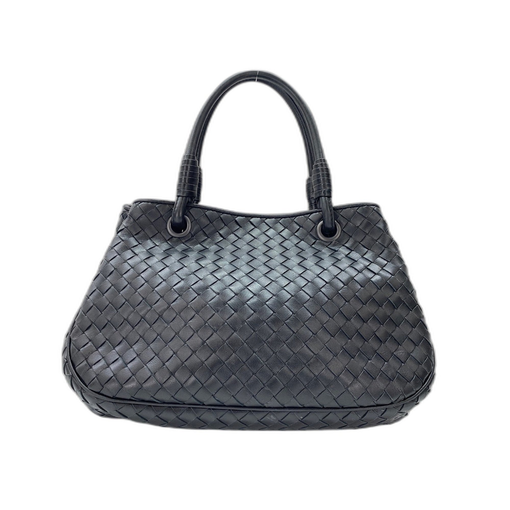 Bottega Veneta Intrecciato Black Intrecciato Handbag (Pre-Owned)