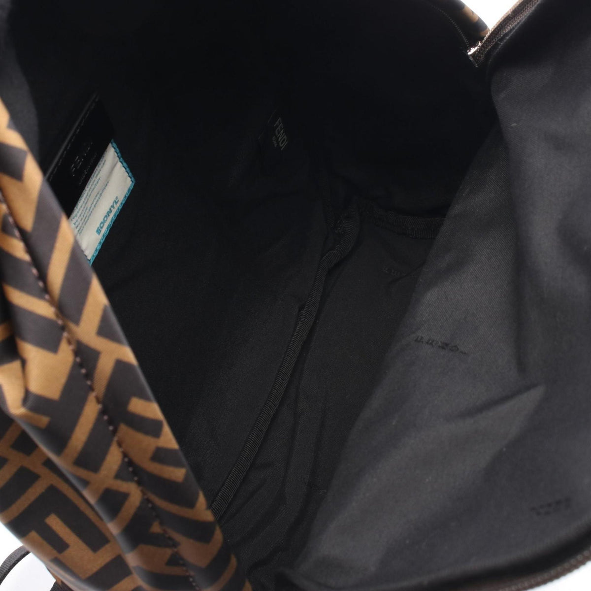 Fendi Zucca Black Brown Yellow Nylon Leather Backpack (Pre-Owned)