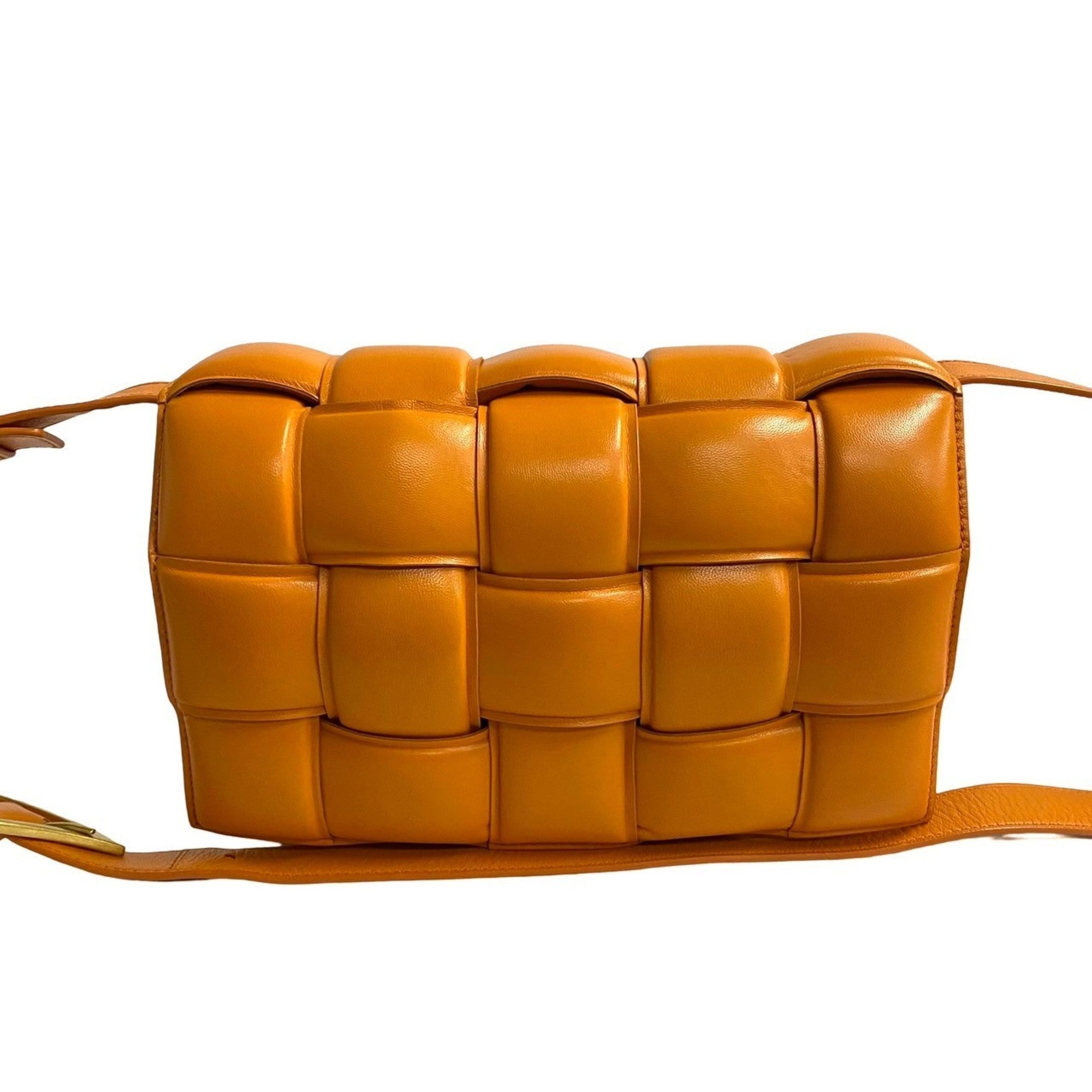 Bottega Veneta Orange Leather Pochette Shoulder Bag (Pre-Owned)