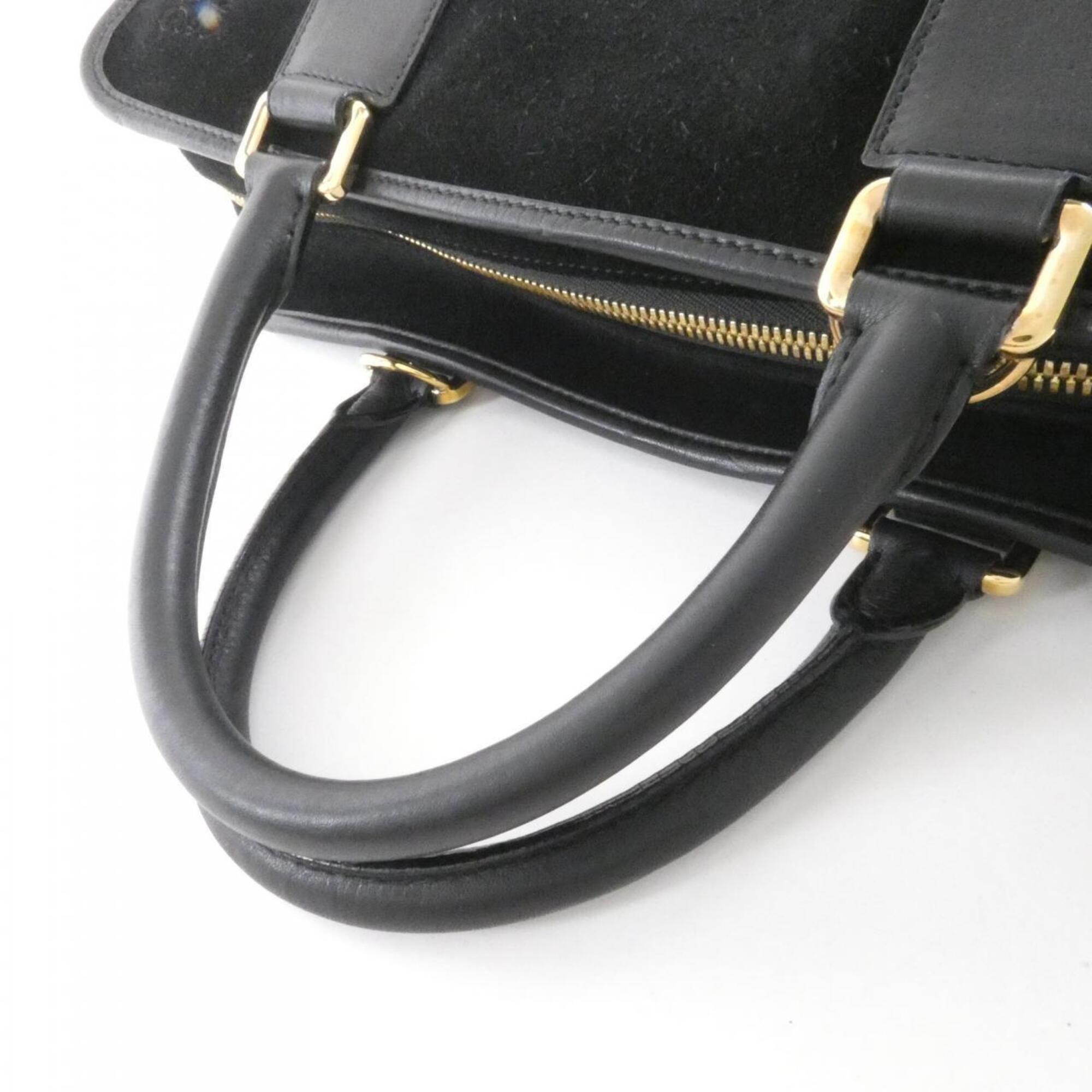Loewe Black Suede Leather Handbag (Pre-Owned)