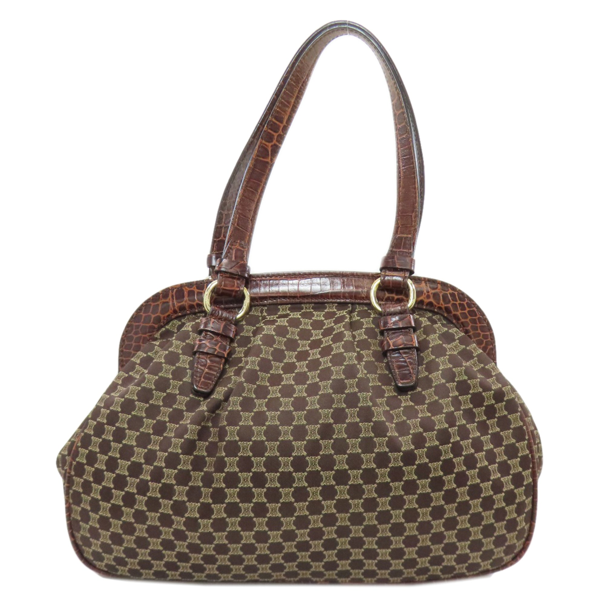 Celine Brown Canvas Handbag (Pre-Owned)