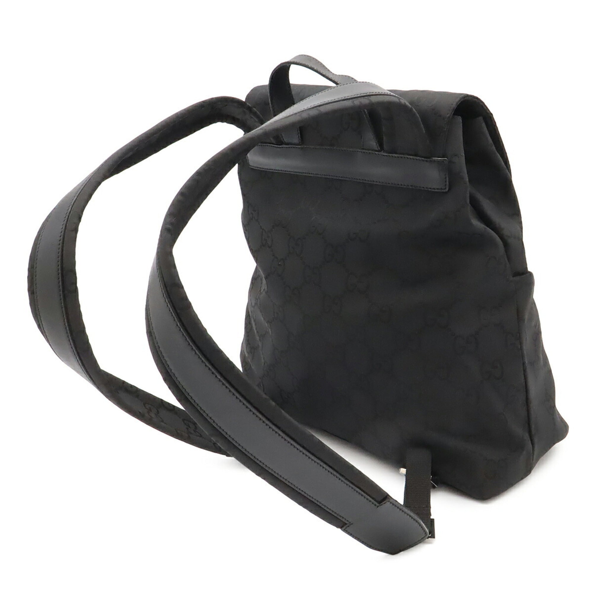Gucci Black Nylon Leather Backpack (Pre-Owned)