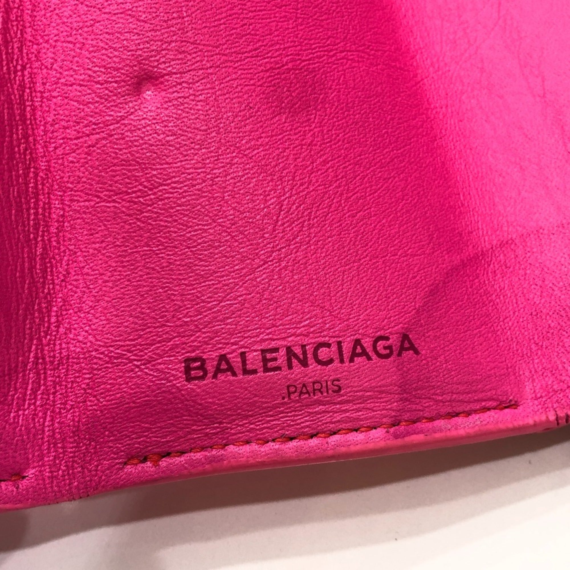 Balenciaga Pink Leather Wallet (Tri-Fold) (Pre-Owned)