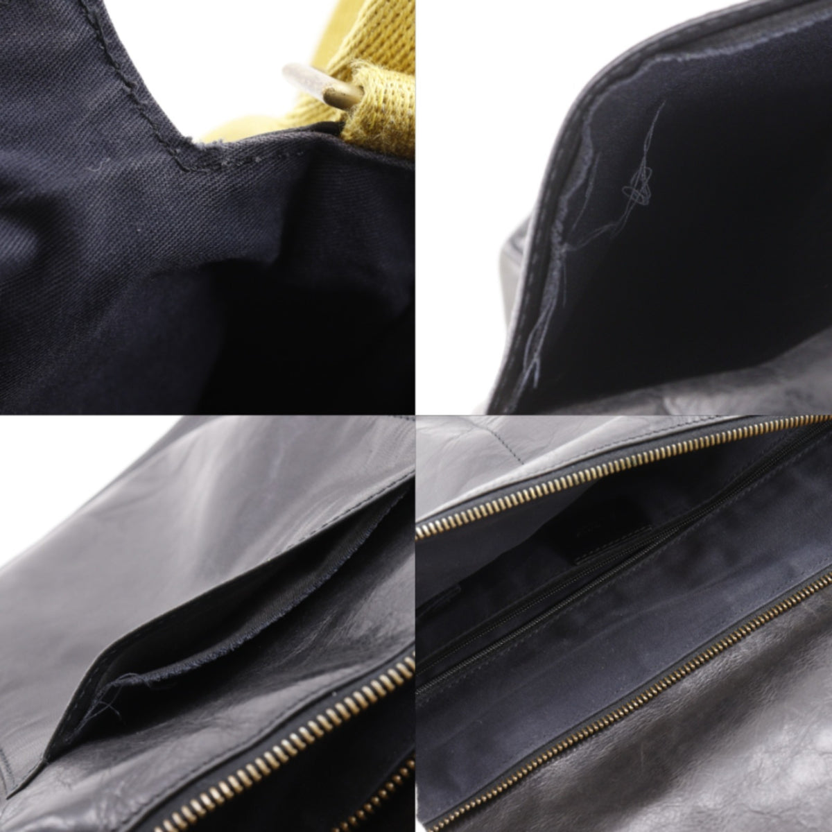 Bally Black Yellow Leather Shoulder Bag (Pre-Owned)
