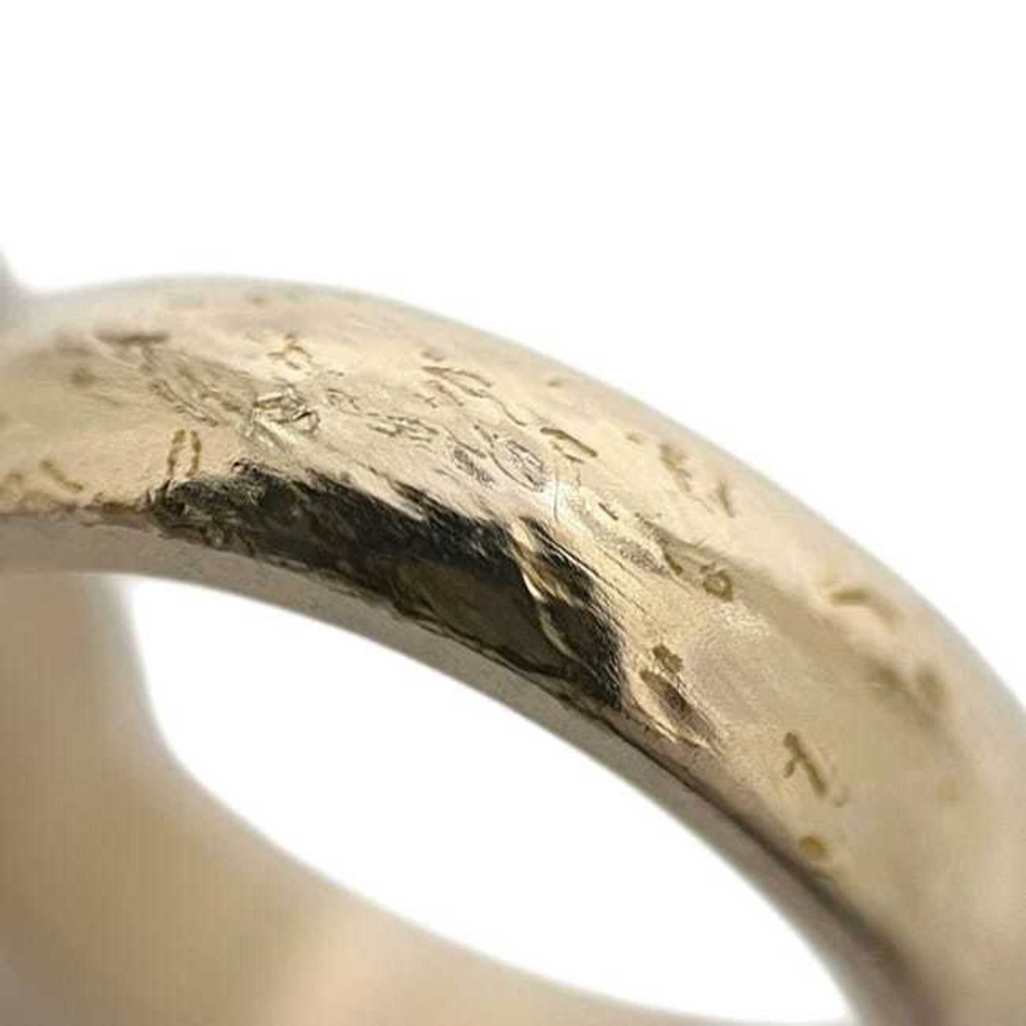 Chanel Gold Gold Plating Rhinestone Band Ring (Pre-Owned)