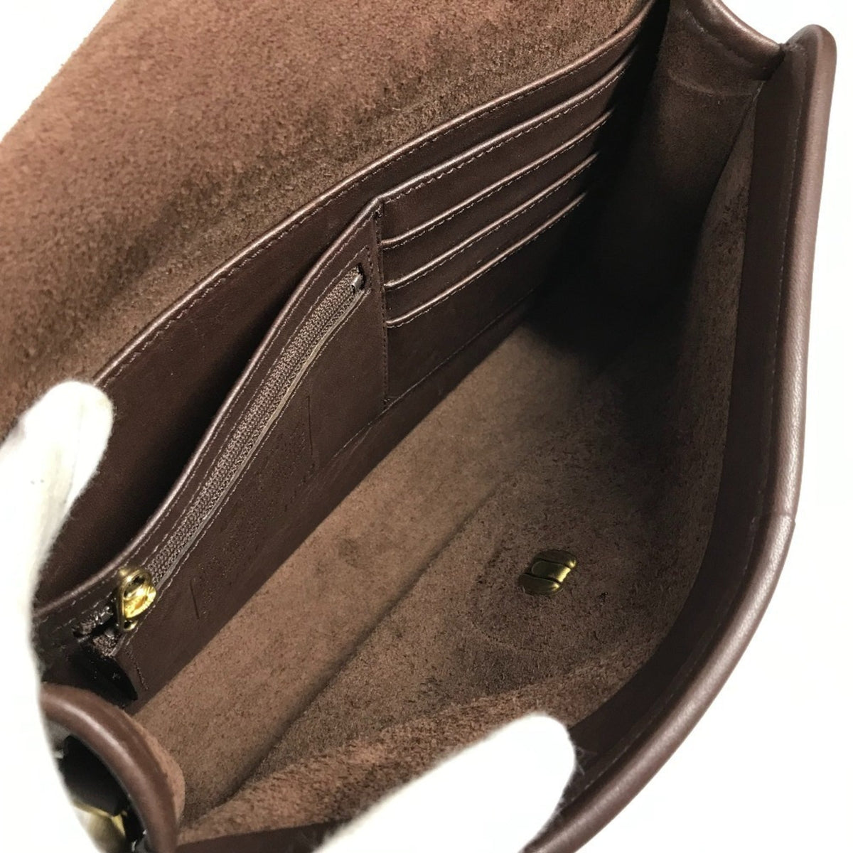 Coach Brown Leather Clutch Bag (Pre-Owned)