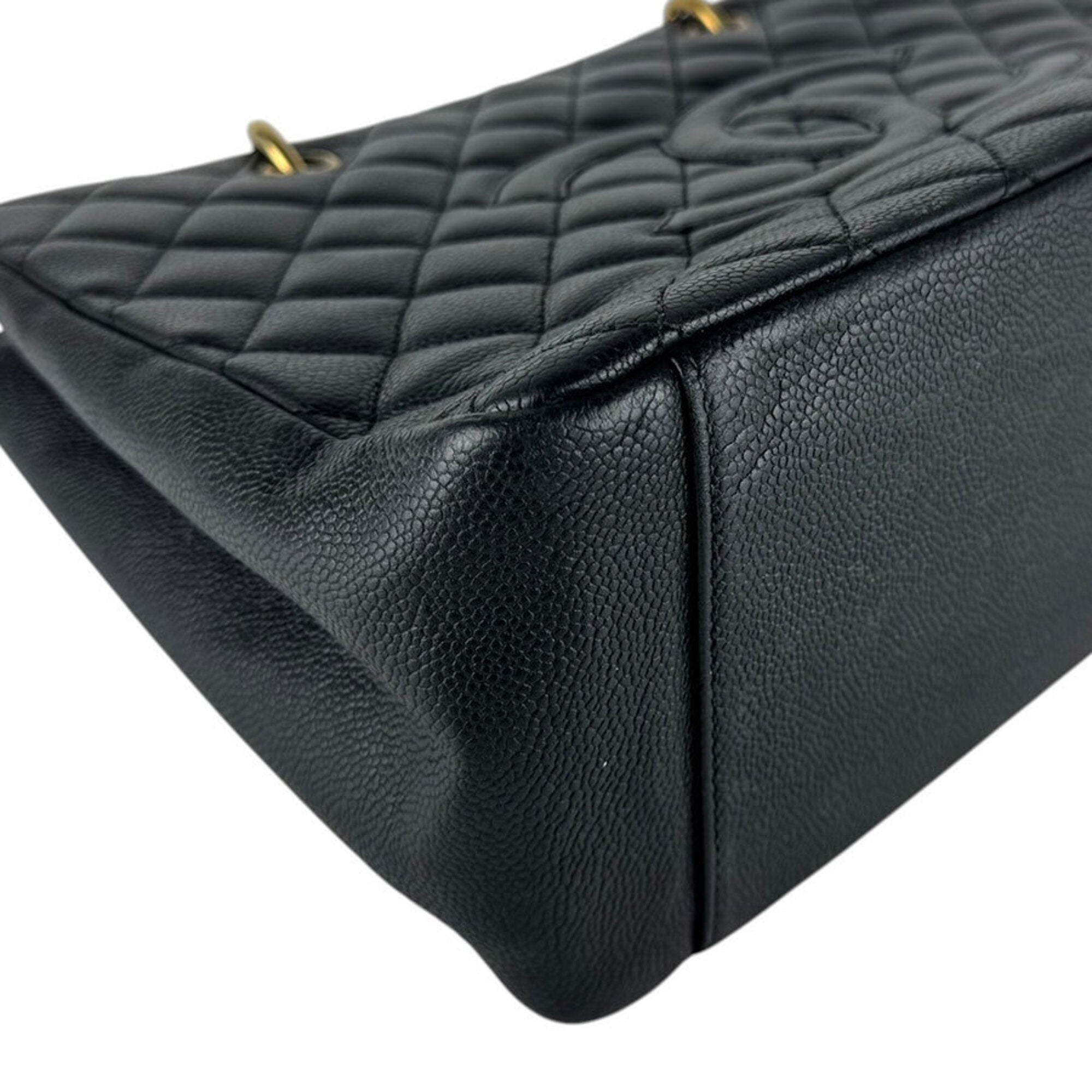 Chanel Black Grained Calfskin Tote Bag (Pre-Owned)