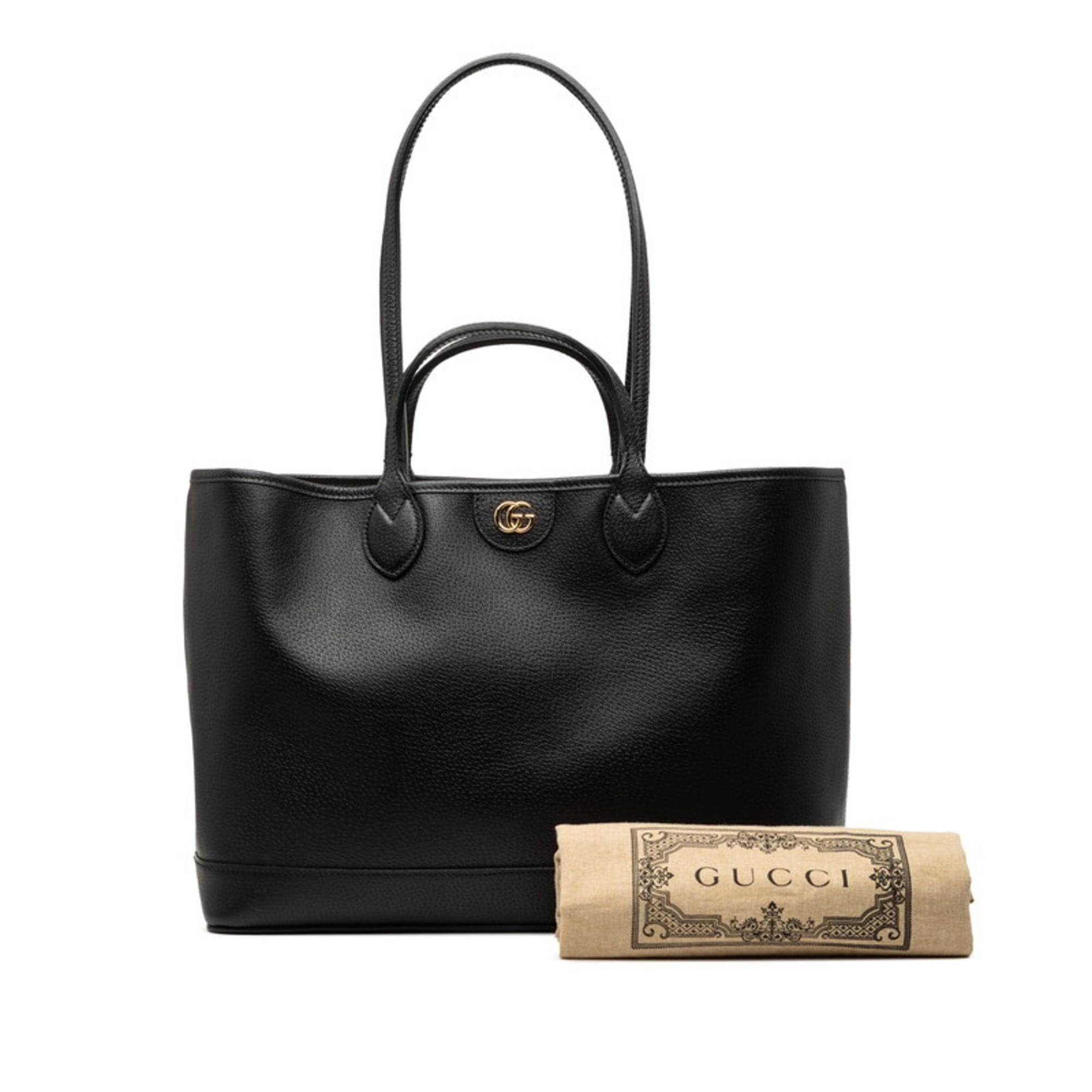 Gucci Black Leather Pvc Handbag Shoulder Bag Tote Bag (Pre-Owned)