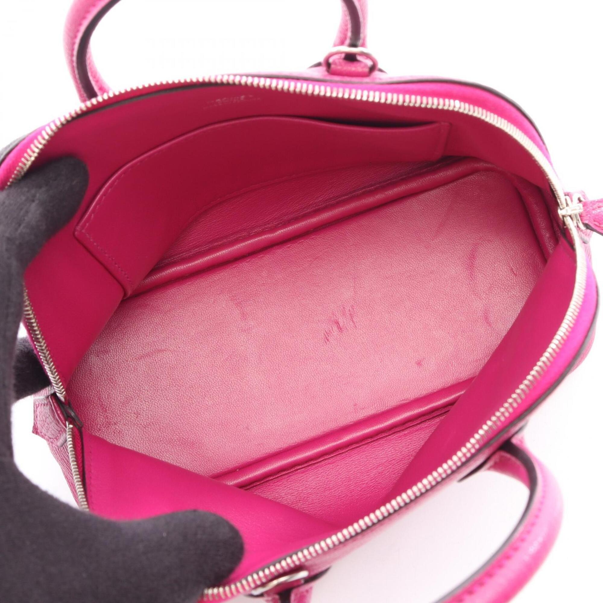 Hermes Purple Rose Purple Chevre Leather Leather Handbag (Pre-Owned)