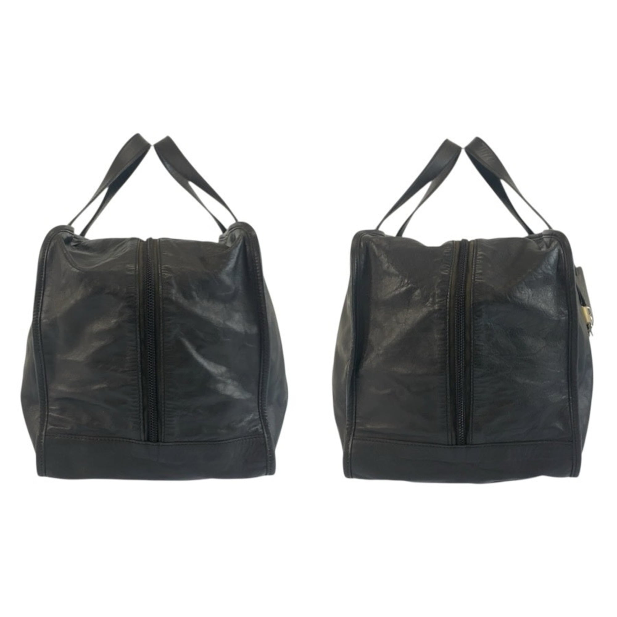 Loewe Black Leather Boston Bag Handbag (Pre-Owned)