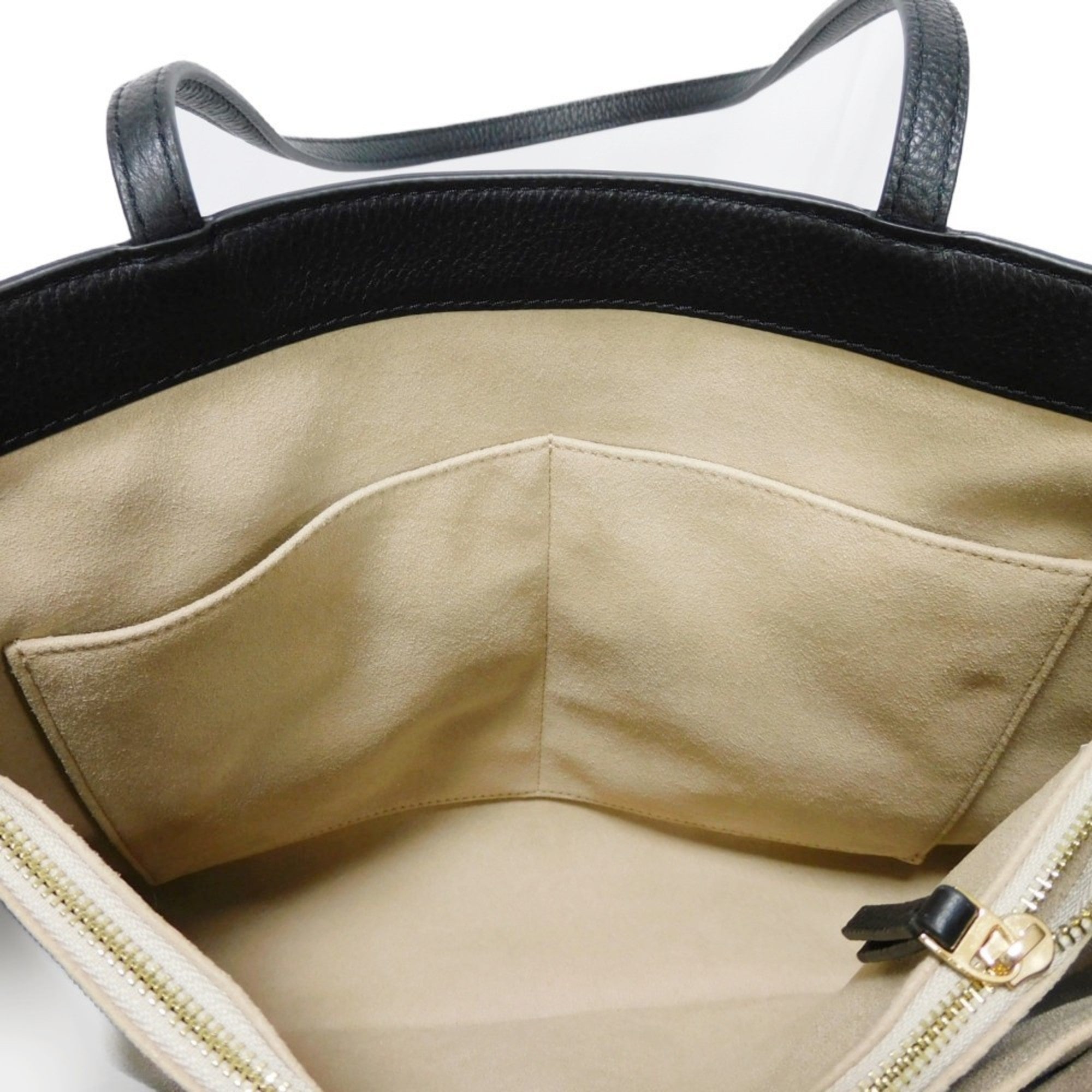 Tory Burch Black Leather Shoulder Bag Tote Bag (Pre-Owned)