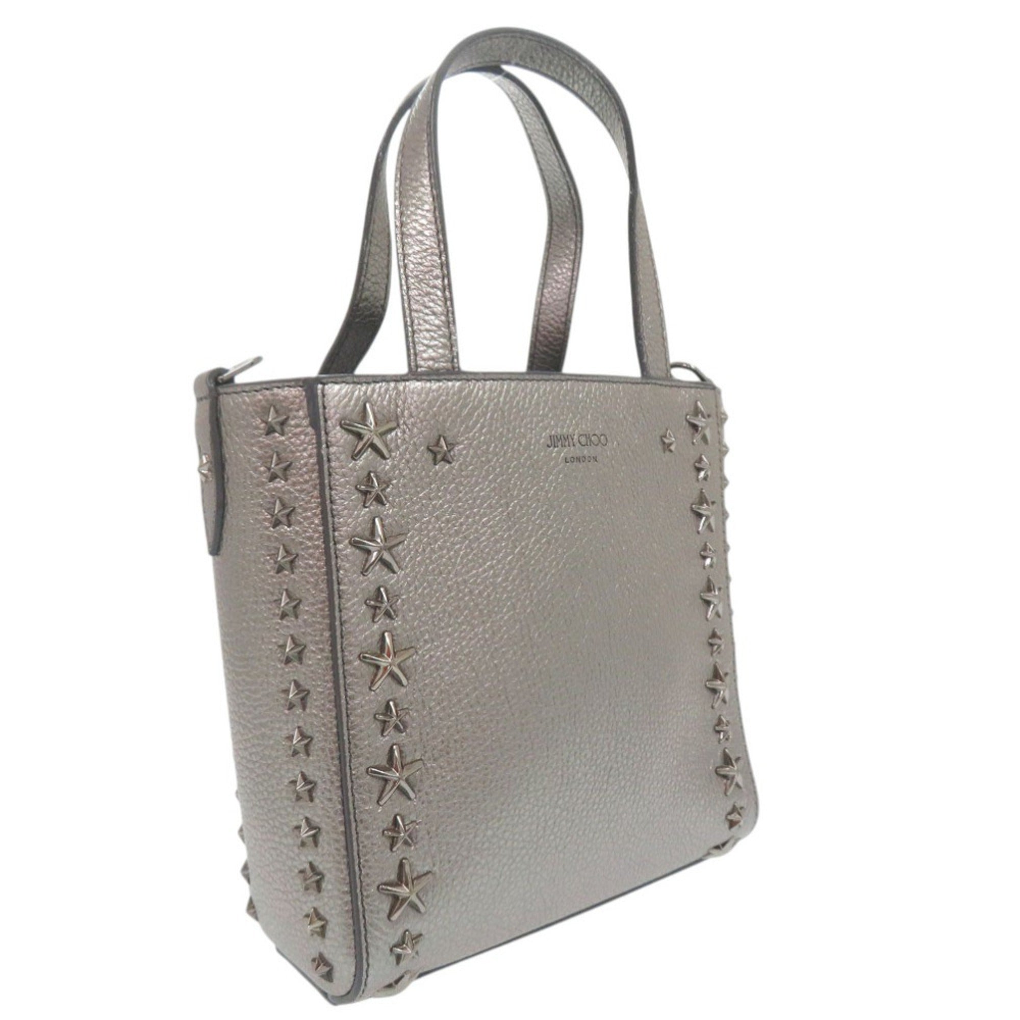Jimmy Choo Silver Leather Handbag (Pre-Owned)