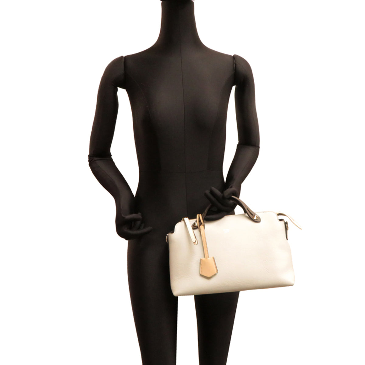 Fendi Beige Light Blue Leather Handbag (Pre-Owned)