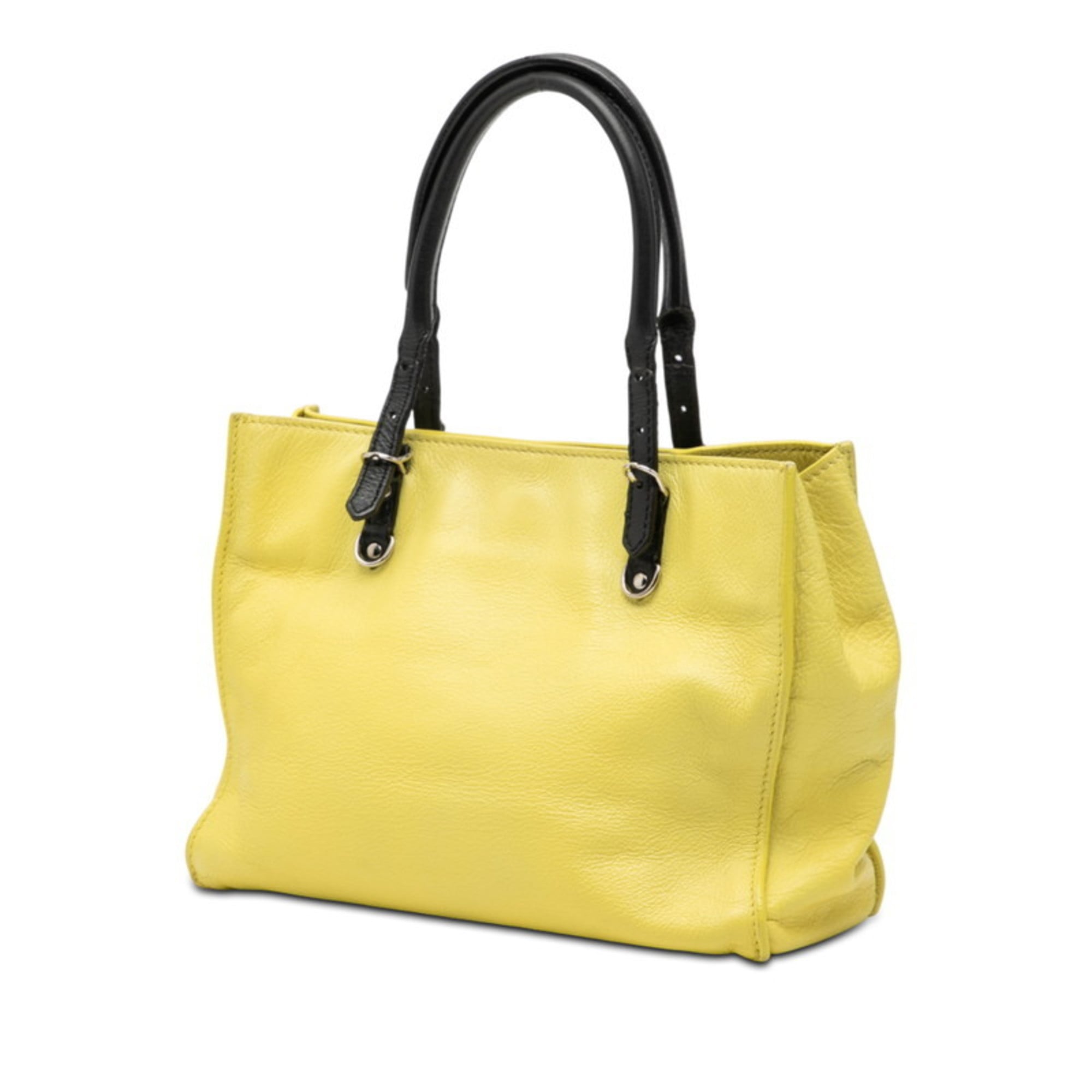 Balenciaga Black Yellow Leather Handbag Shoulder Bag (Pre-Owned)
