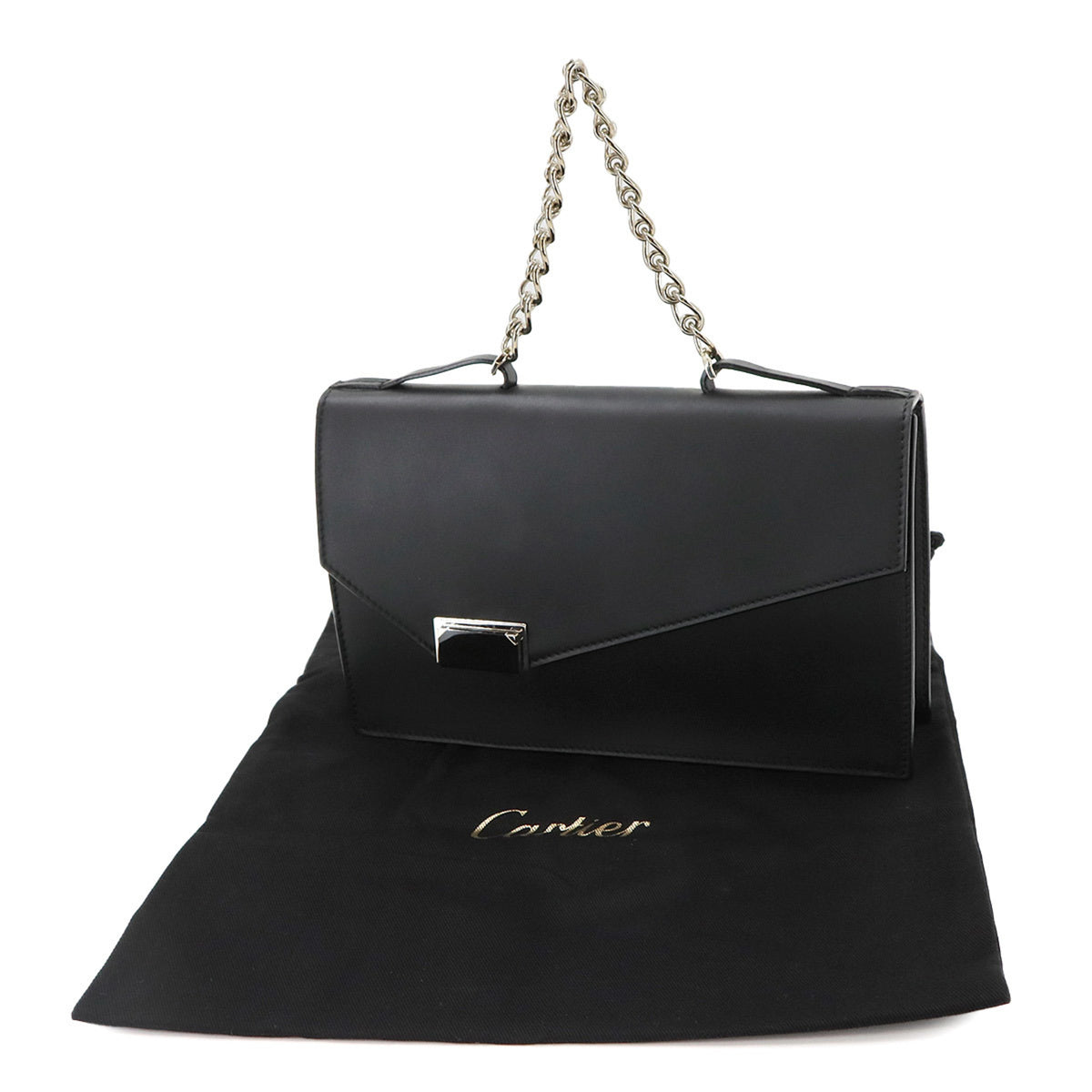 Cartier Black Leather Handbag (Pre-Owned)