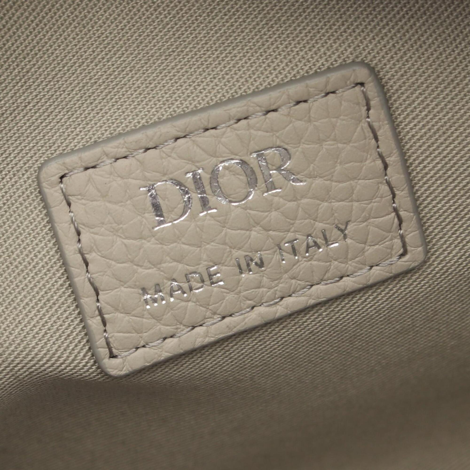 Christian Dior Gray Leather Handbag Pouch (Pre-Owned)