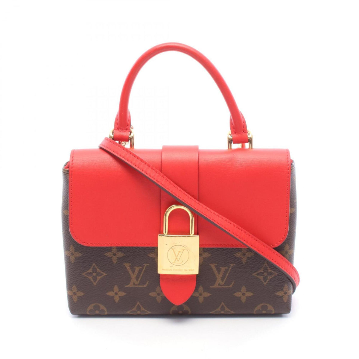 Louis Vuitton Brown Coquelicots Monogram Red Color Monogram Leather Handbag (Pre-Owned)