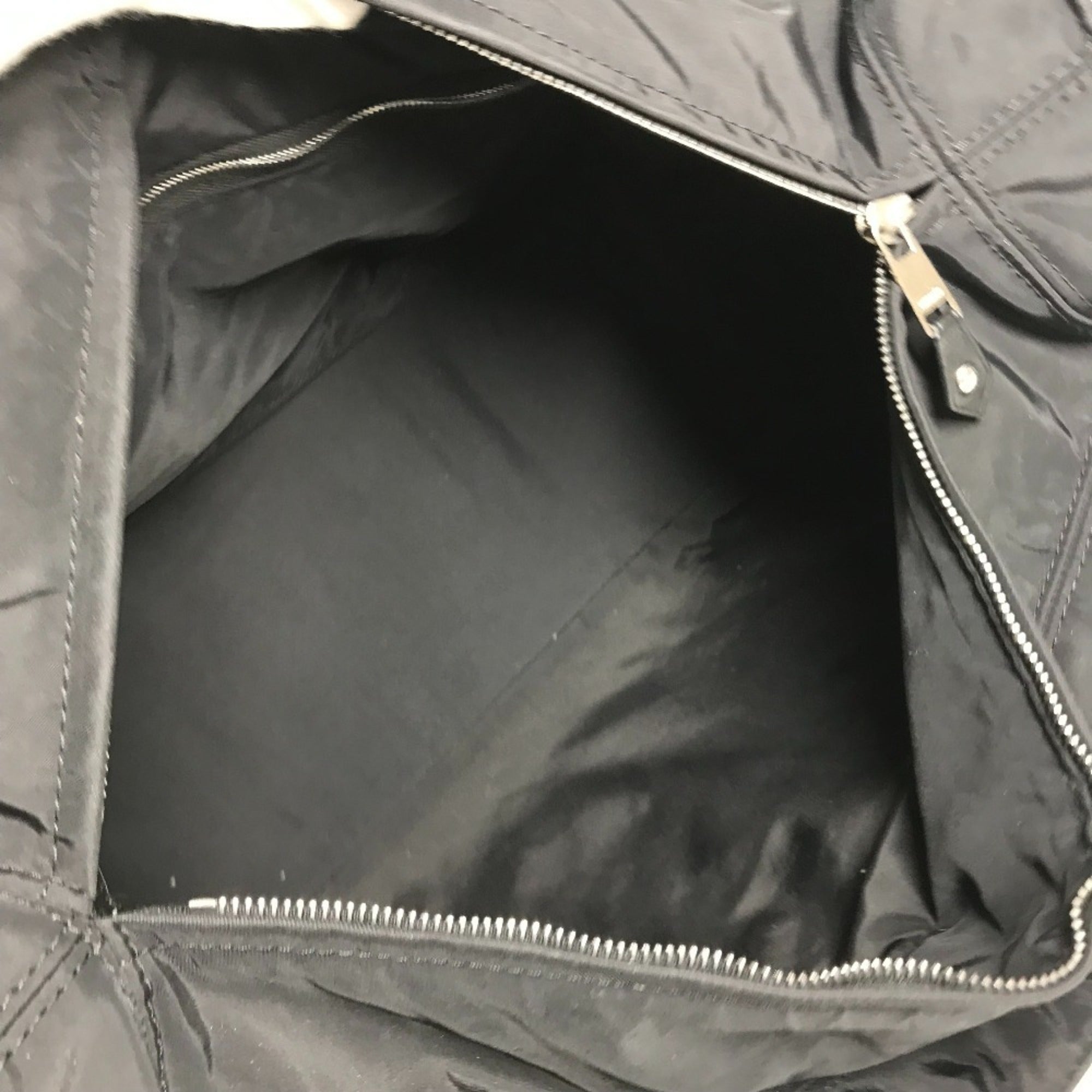 Hermes Black Leather Nylon Boston Bag Handbag Tote Bag (Pre-Owned)