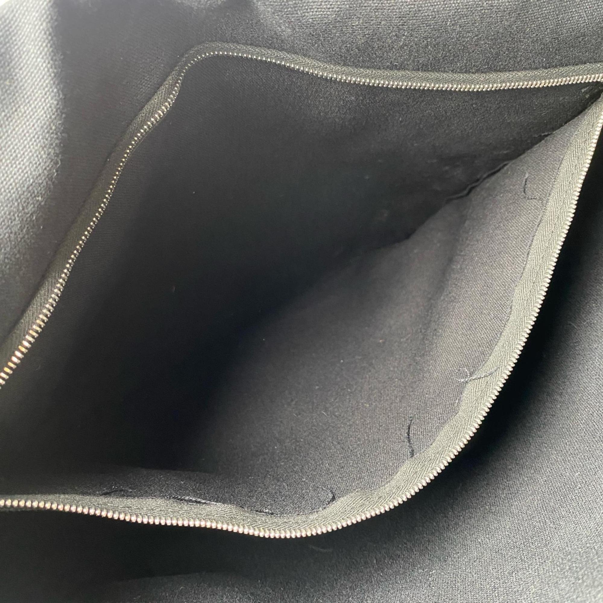 Hermes Black Canvas Messenger Bag Shoulder Bag (Pre-Owned)