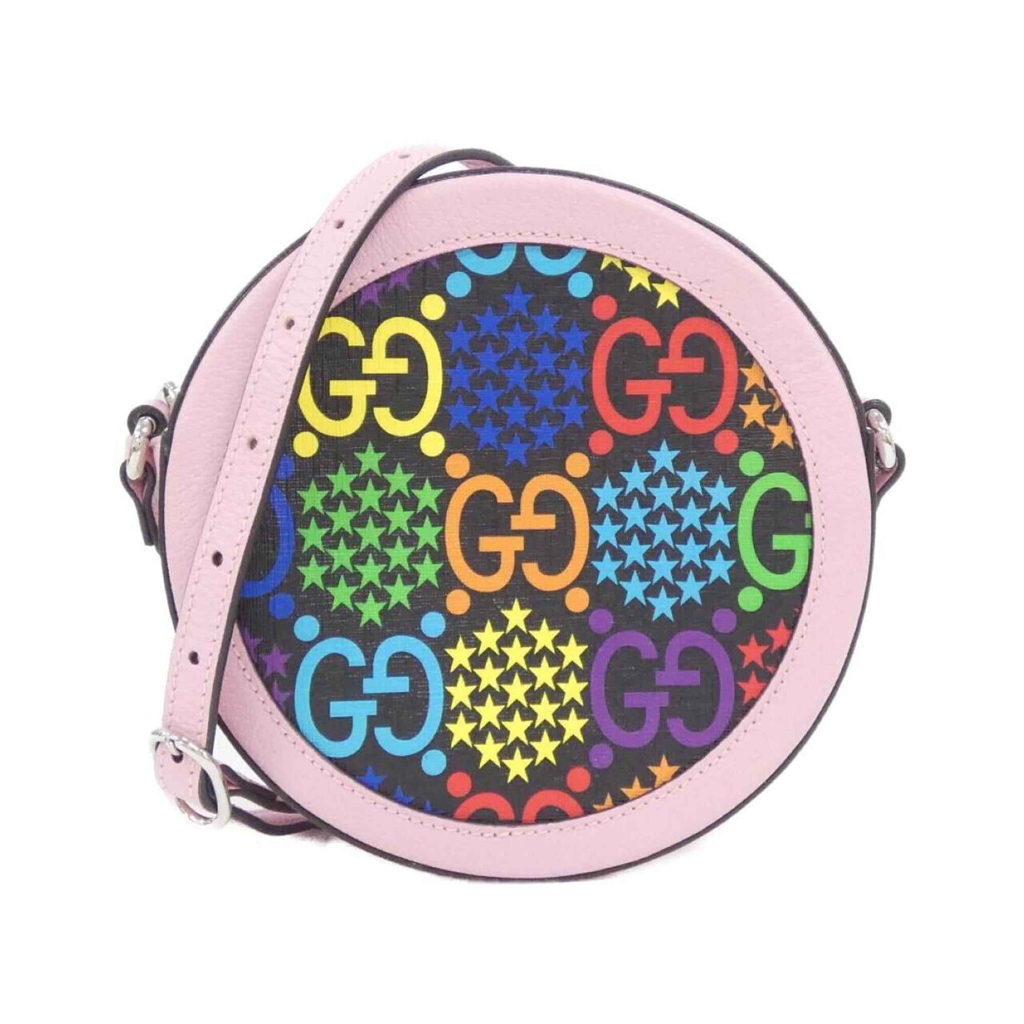 Gucci Black Multi-Color Pink Leather Shoulder Bag (Pre-Owned)