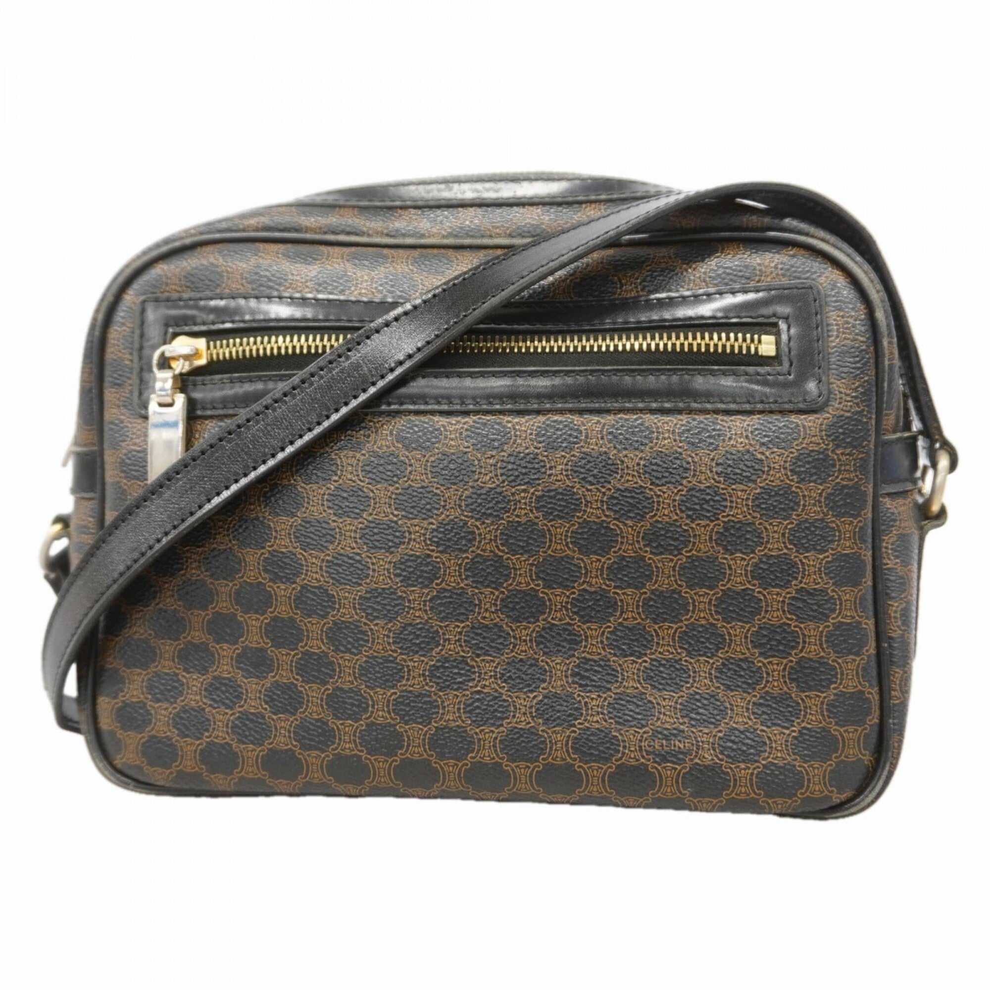 Celine Black Brown Pvc Shoulder Bag (Pre-Owned)