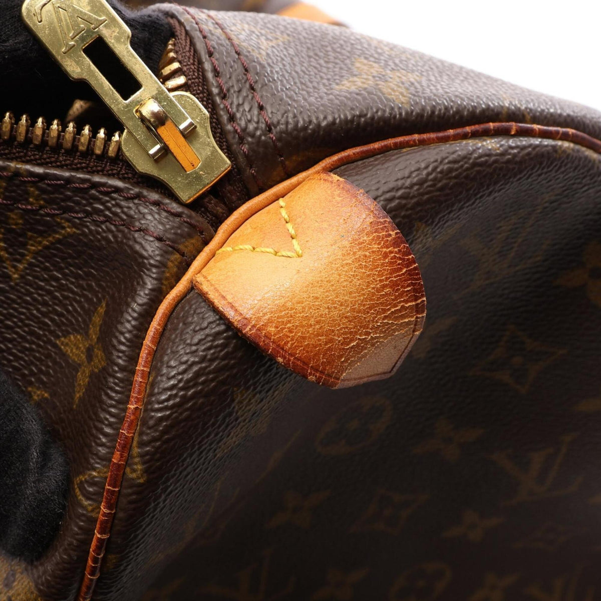Louis Vuitton Brown Coated Canvas Monogram Leather Boston Bag Handbag (Pre-Owned)