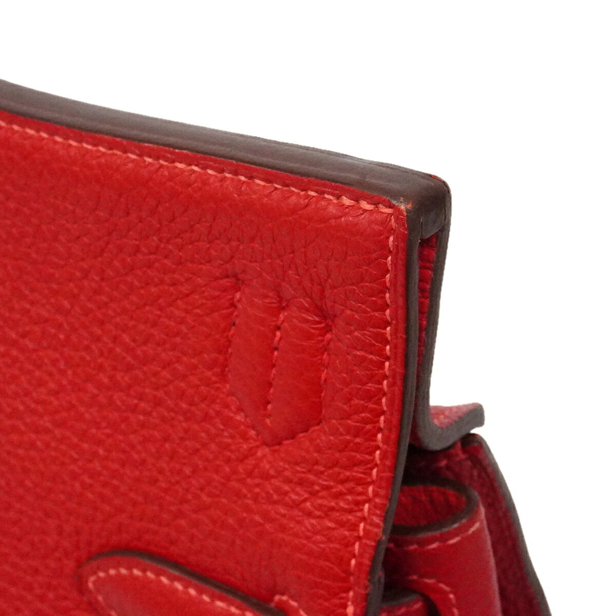Hermes Rose Jaipur Rouge Casaque Taurillon Clemence Leather Shoulder Bag (Pre-Owned)