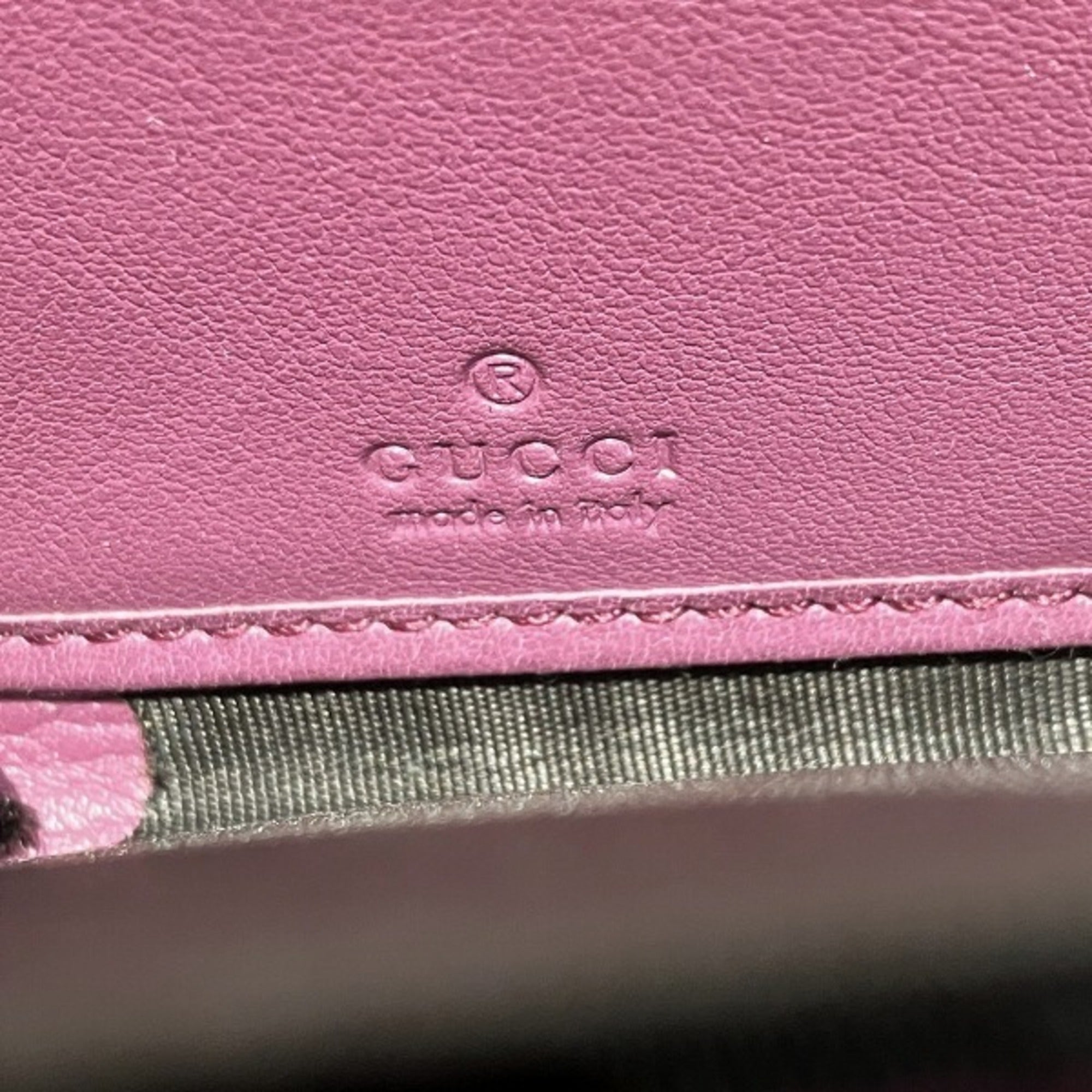 Gucci Pink Leather Coin Purse/Coin Case (Pre-Owned)