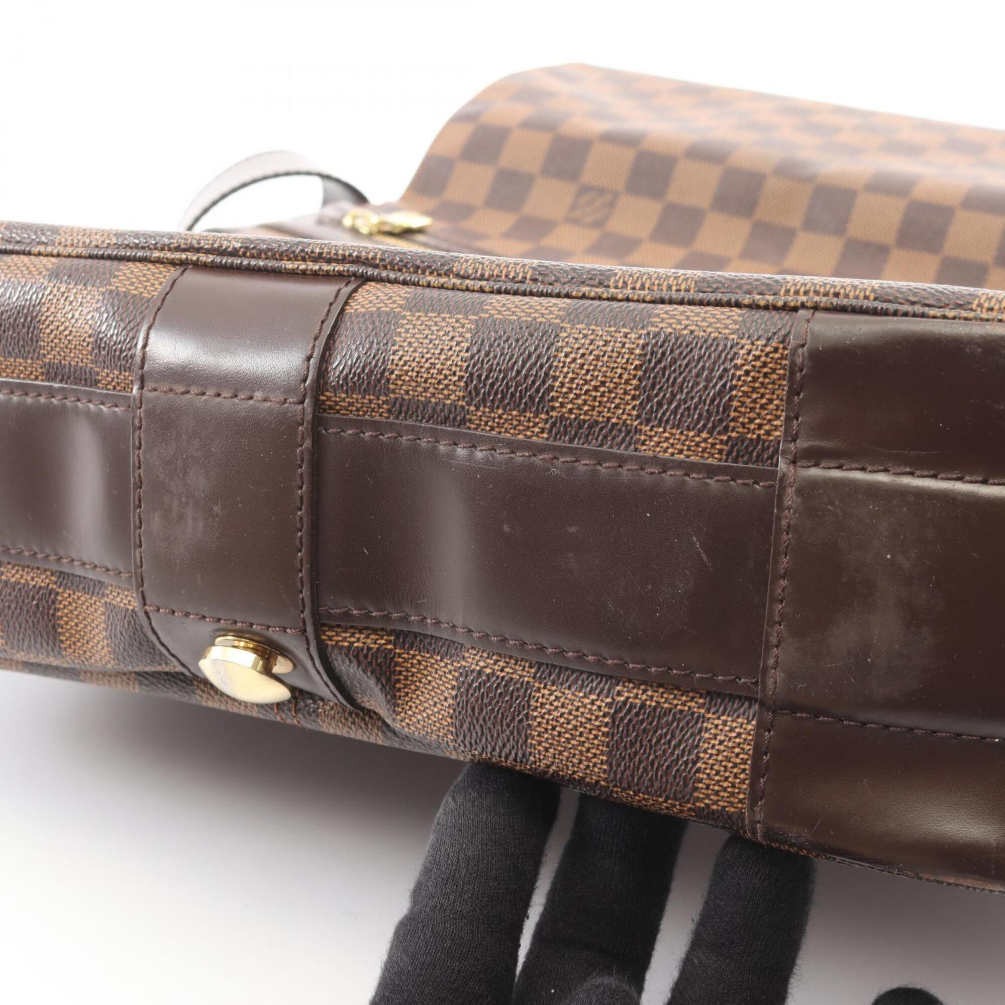 Louis Vuitton Brown Coated Canvas Leather Handbag Shoulder Bag (Pre-Owned)