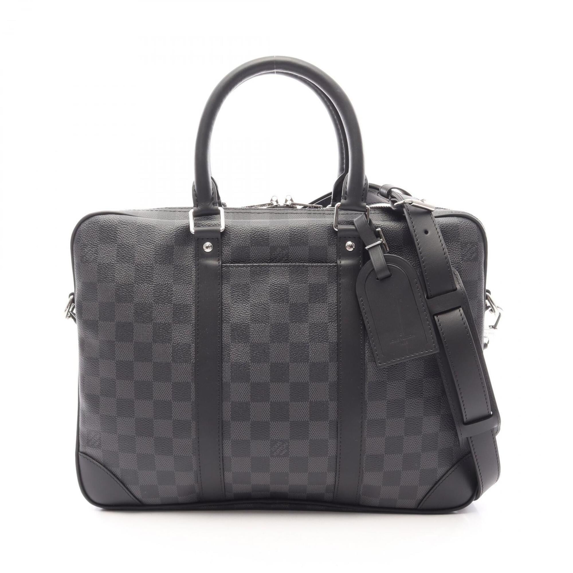 Louis Vuitton Black Pvc Leather Briefcase Handbag (Pre-Owned)
