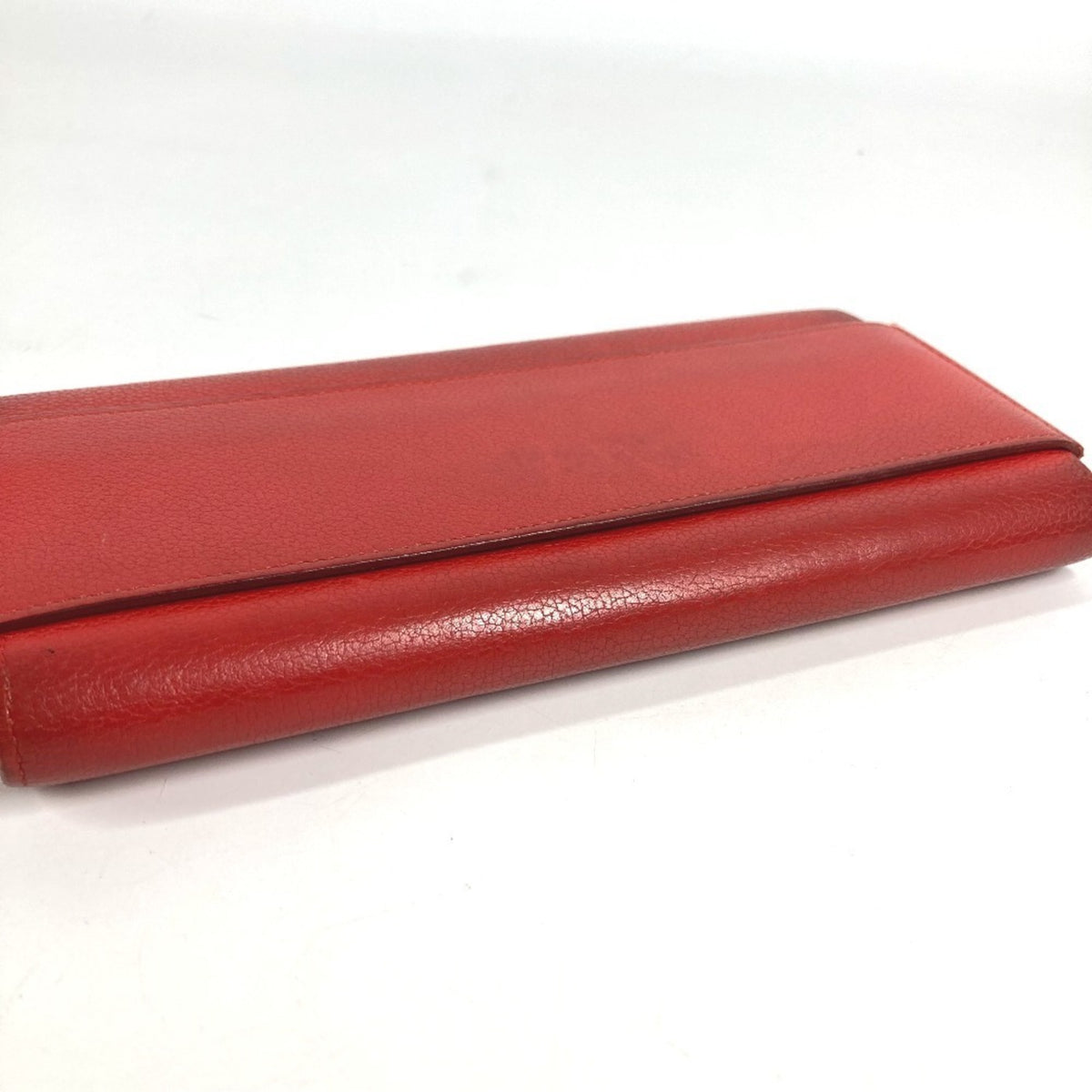 Hermes Red Color Leather Long Wallet (Bi-Fold) (Pre-Owned)