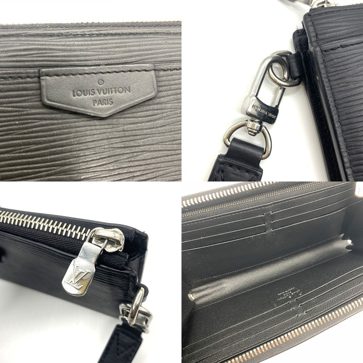 Louis Vuitton Epi Black Noir Epi Leather Long Wallet (Bi-Fold) (Pre-Owned)