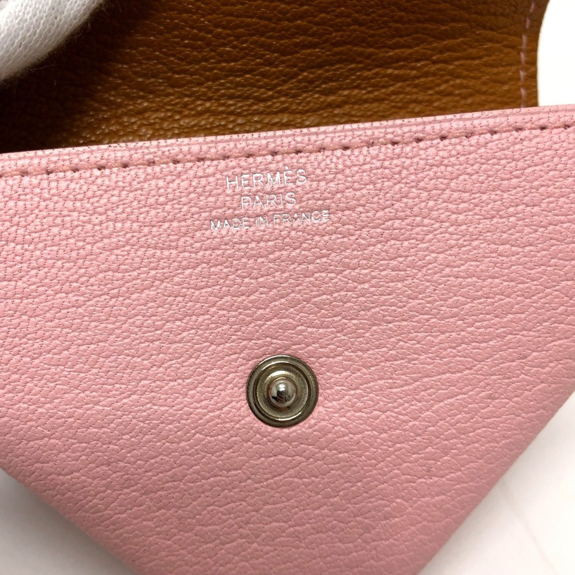 Hermes Le 24 Pink Chevre Leather Coin Purse/Coin Case (Pre-Owned)