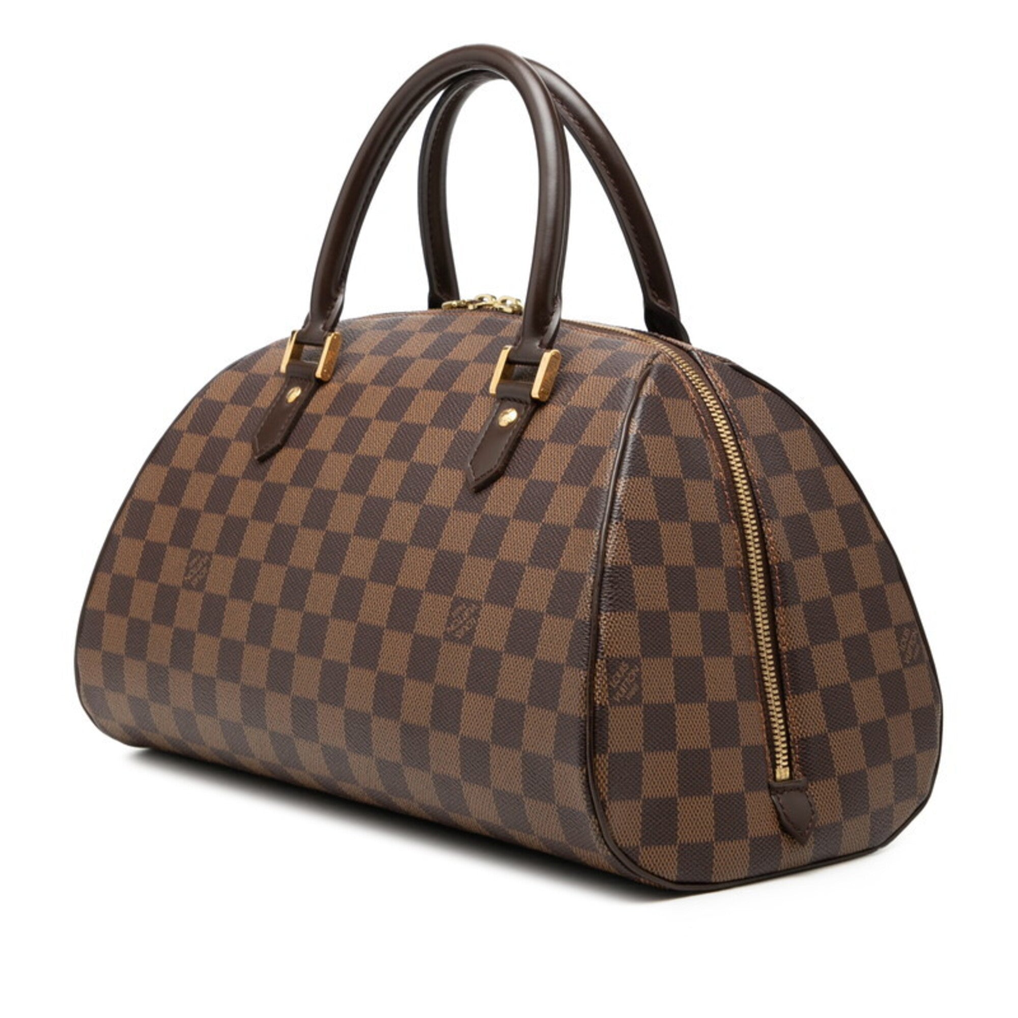 Louis Vuitton Brown Ebene Pvc Leather Boston Bag Handbag (Pre-Owned)