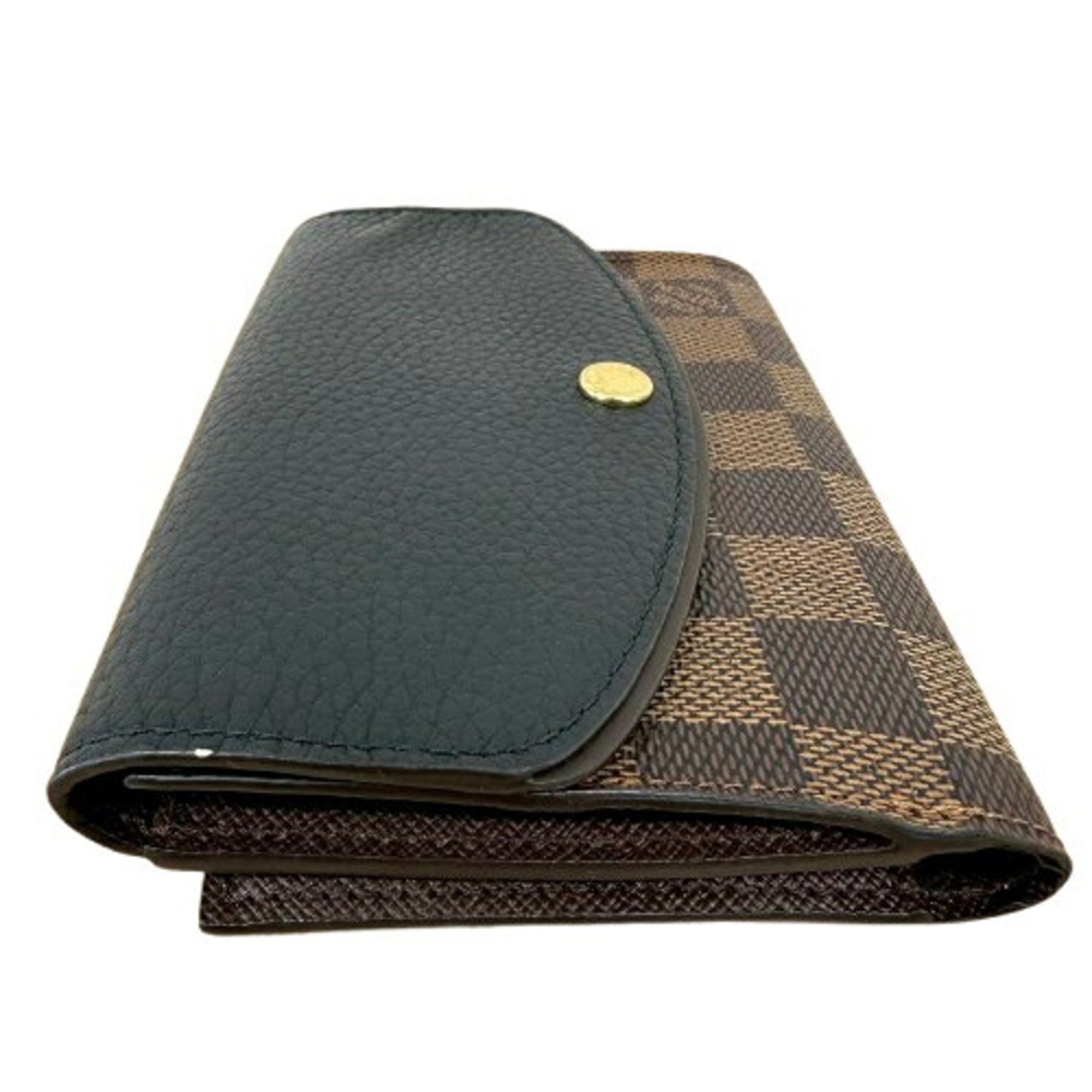 Louis Vuitton Damier Brown Leather Wallet (Bi-Fold) (Pre-Owned)