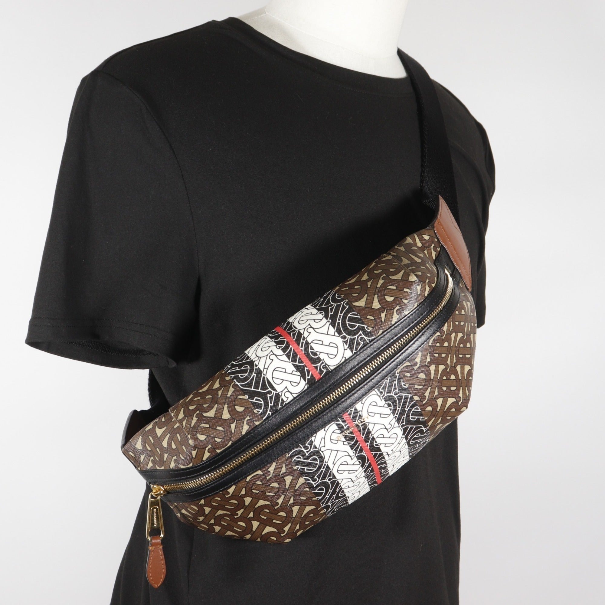Burberry Brown Pvc Leather Fanny Pack Sling Bag (Pre-Owned)