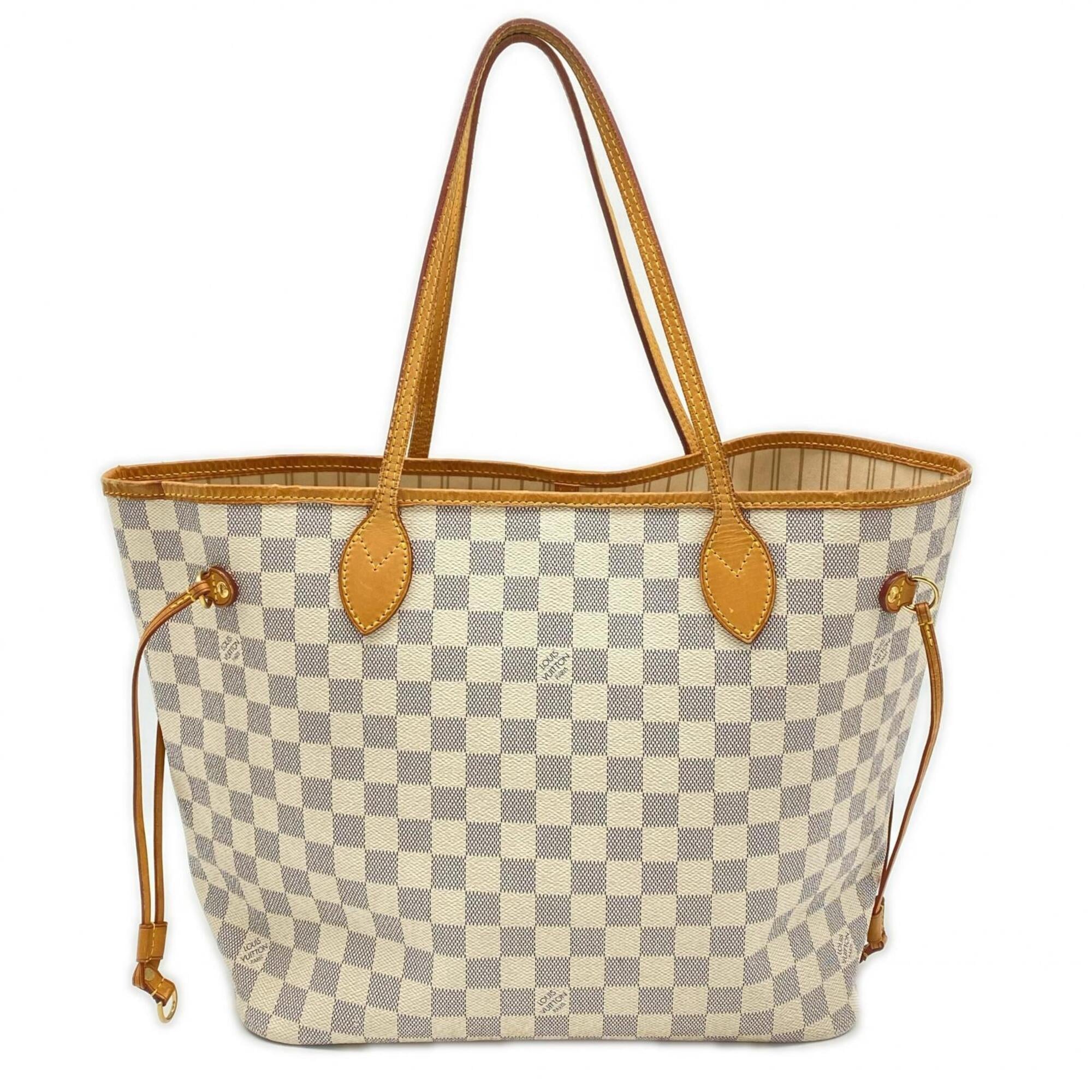 Louis Vuitton Azur Gray White Coated Canvas Handbag (Pre-Owned)