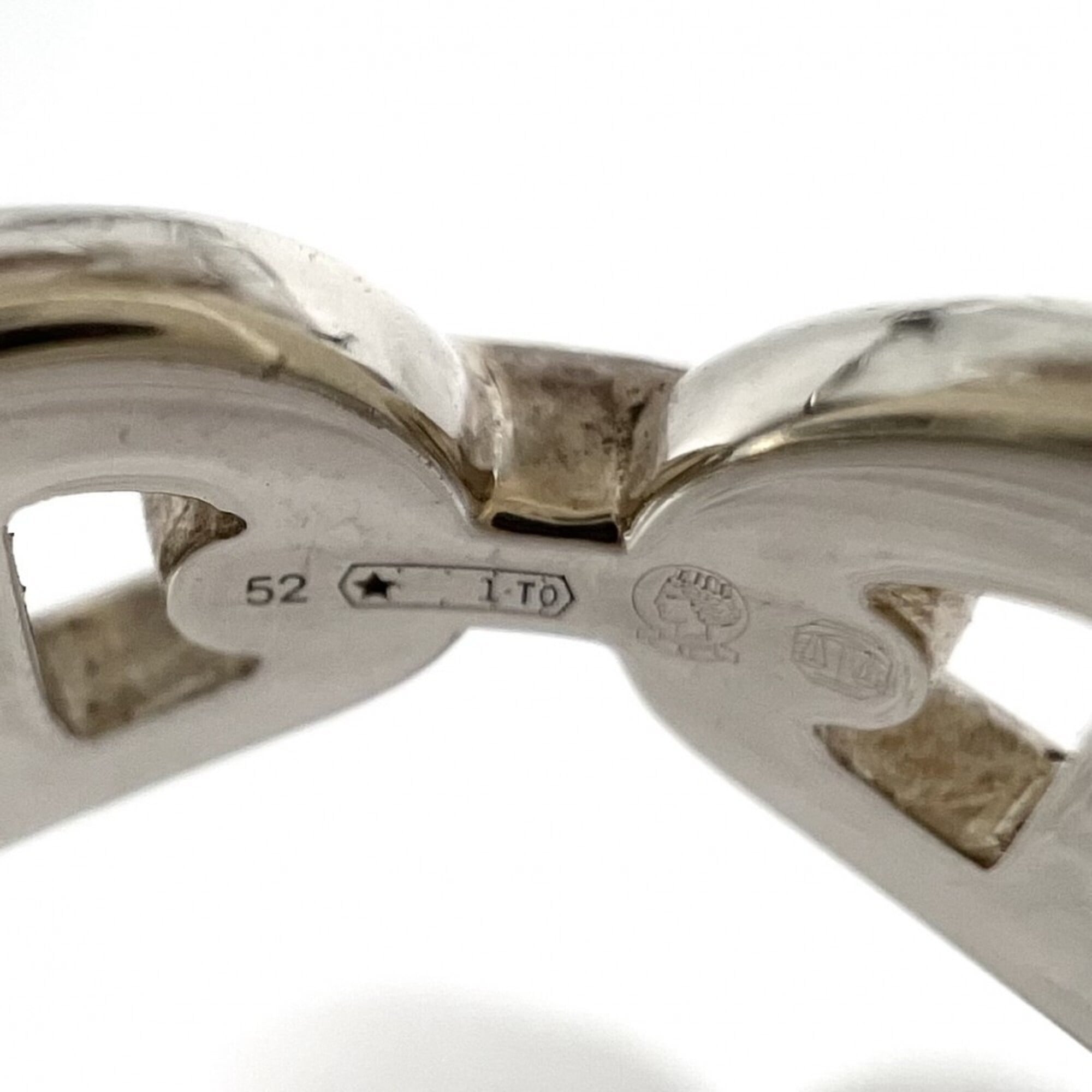 Hermes Silver 925 Band Ring (Pre-Owned)