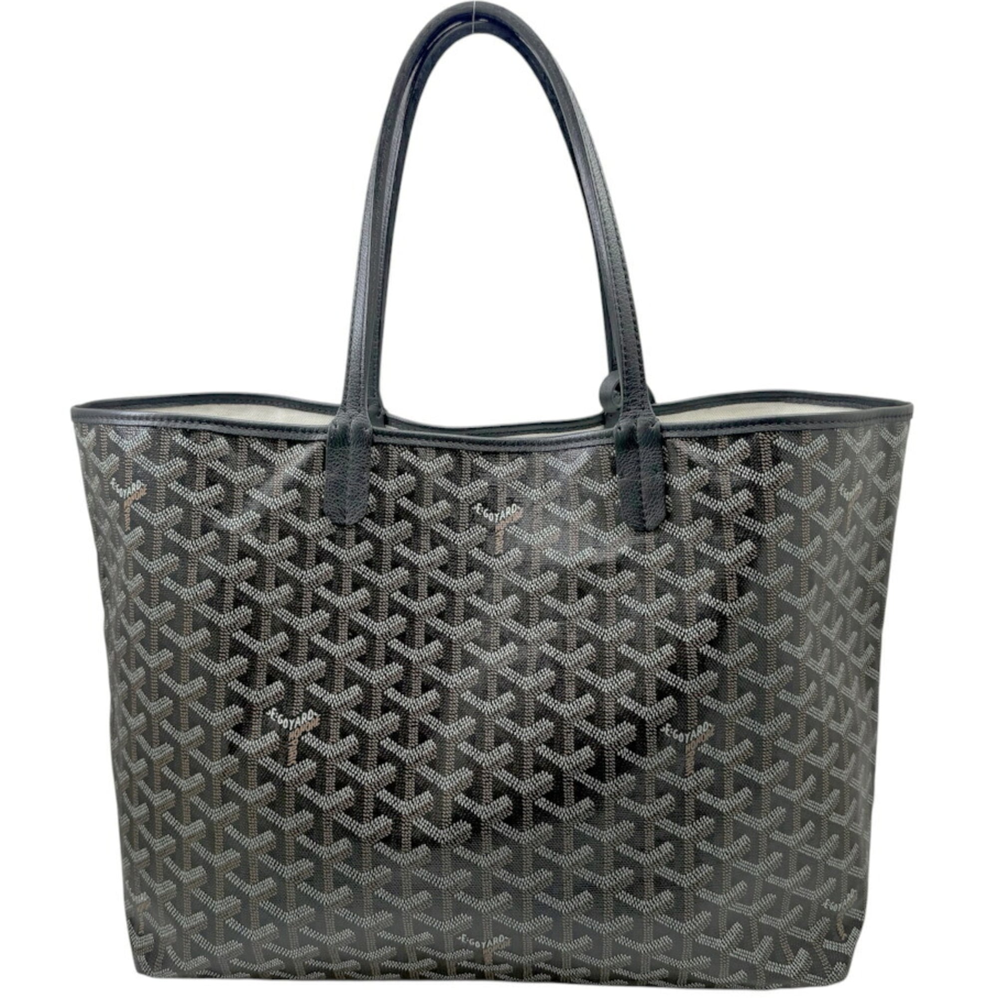 Goyard Saint Louis Black Brown Coated Canvas Leather Pouch Shoulder Bag Tote Bag (Pre-Owned)