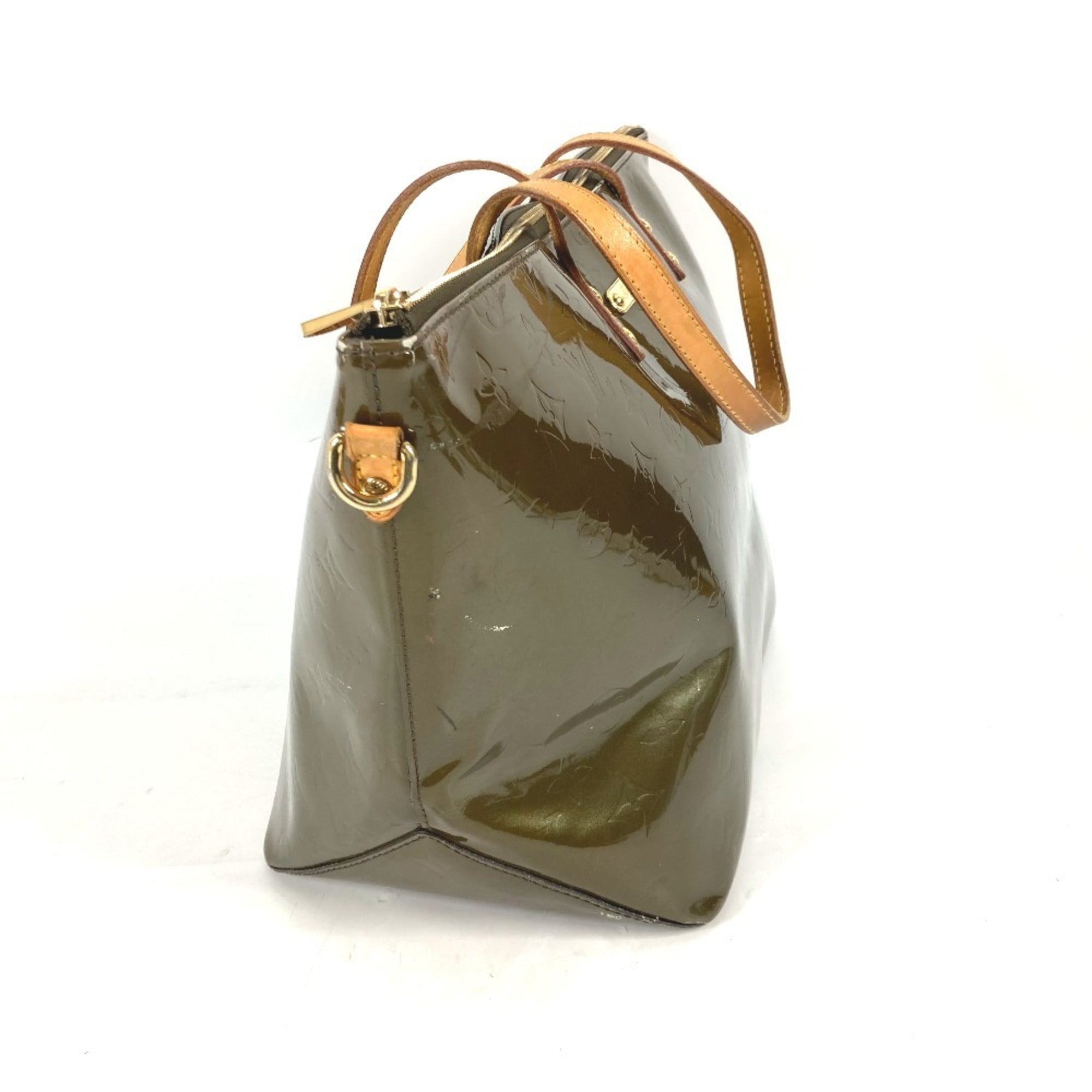 Louis Vuitton Khaki Vert Bronze Monogram Vernis Shoulder Bag Tote Bag (Pre-Owned)