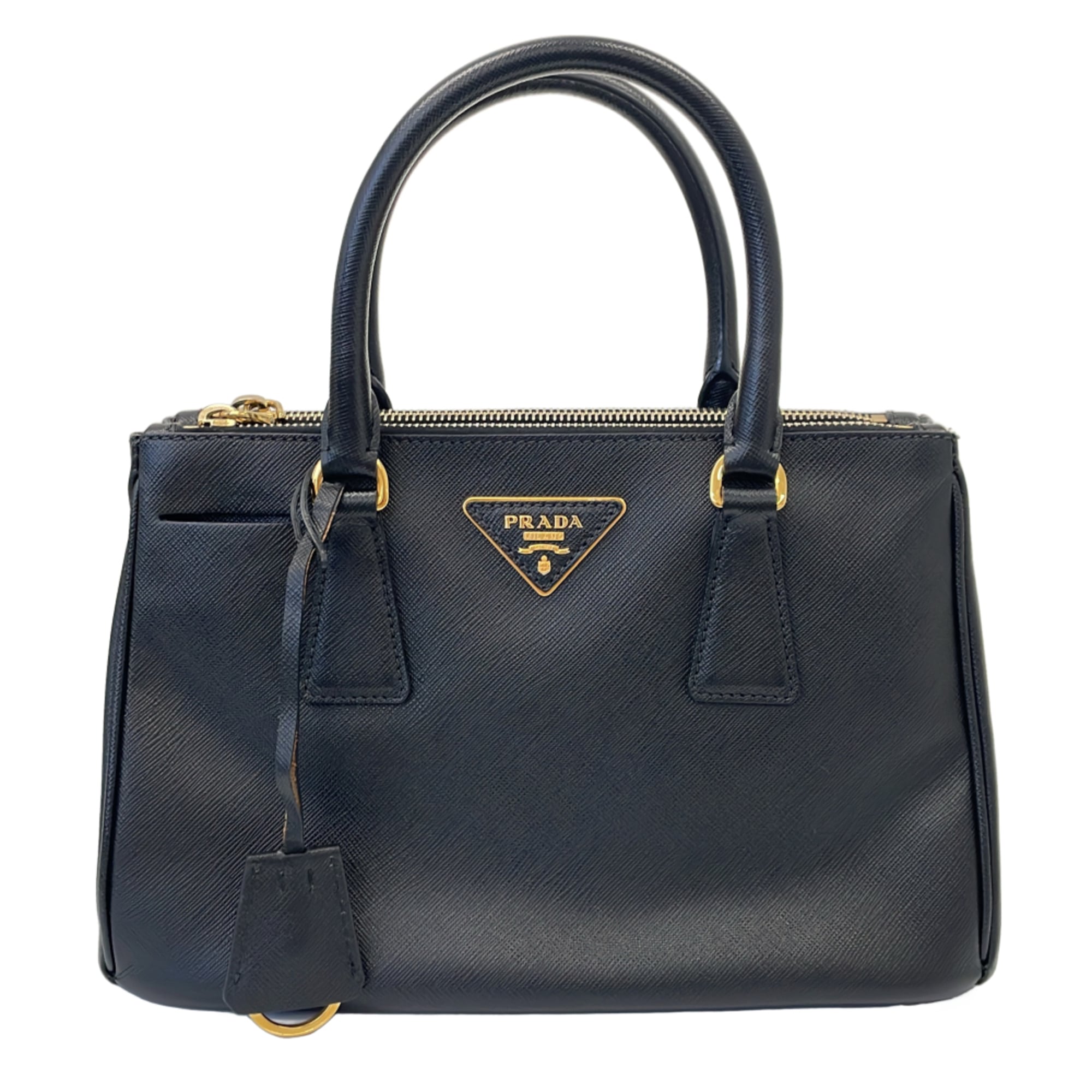 Prada Black Leather Handbag Shoulder Bag (Pre-Owned)