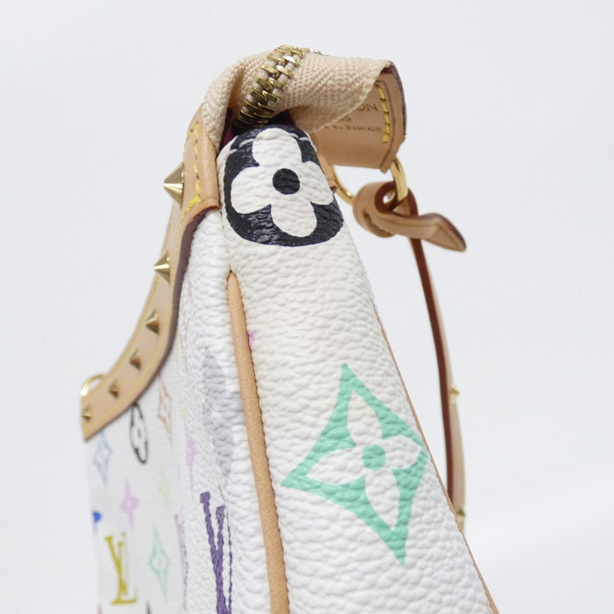 Louis Vuitton White Coated Canvas Pochette Pouch (Pre-Owned)