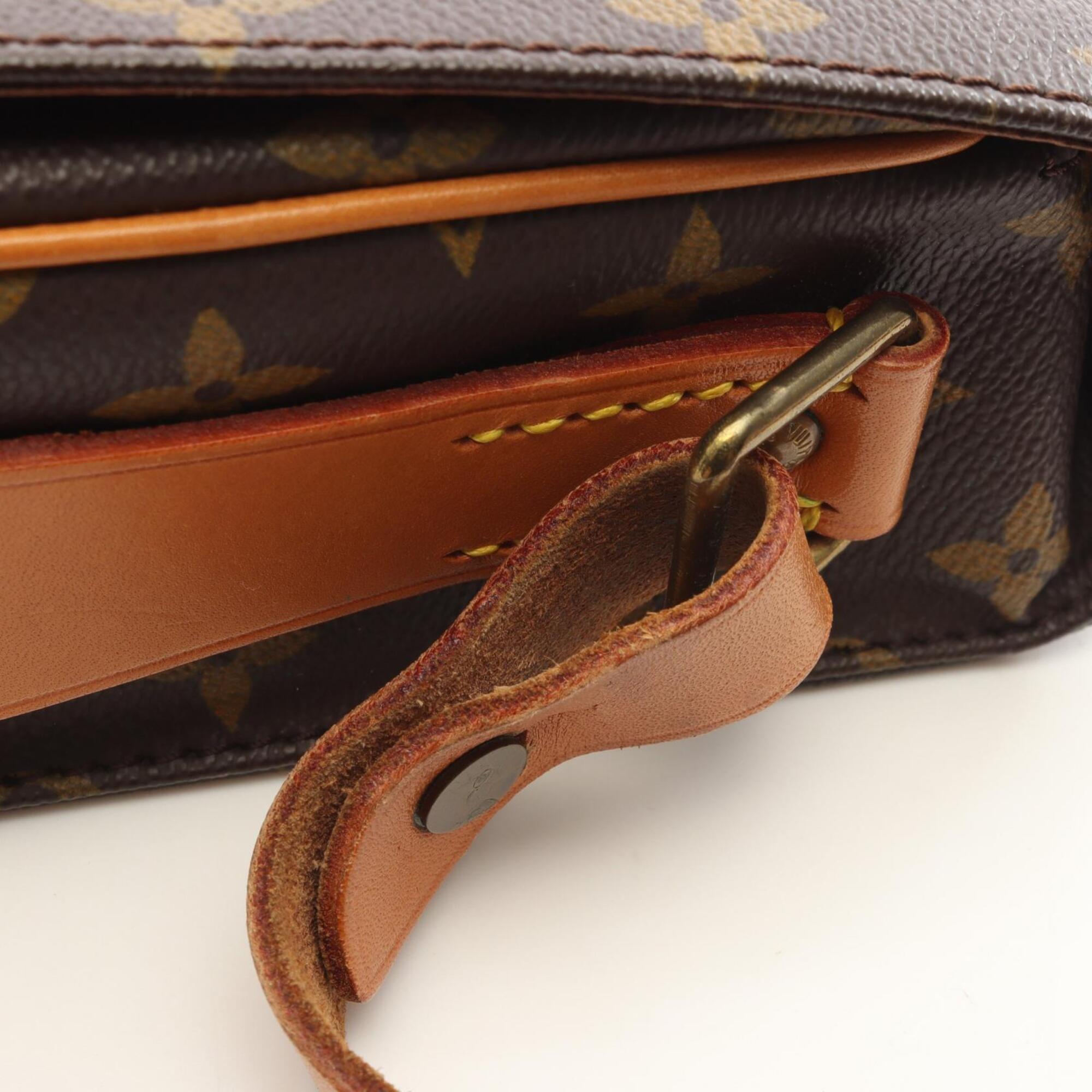 Louis Vuitton Brown Coated Canvas Monogram Leather Handbag Shoulder Bag (Pre-Owned)