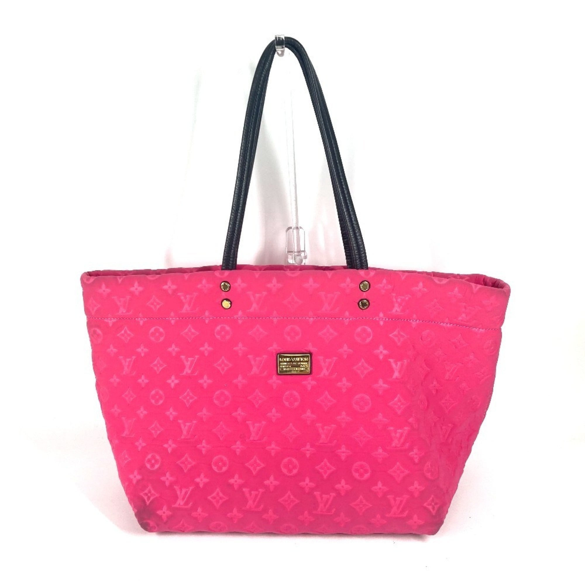Louis Vuitton Black Pink Microfiber Shoulder Bag Tote Bag (Pre-Owned)