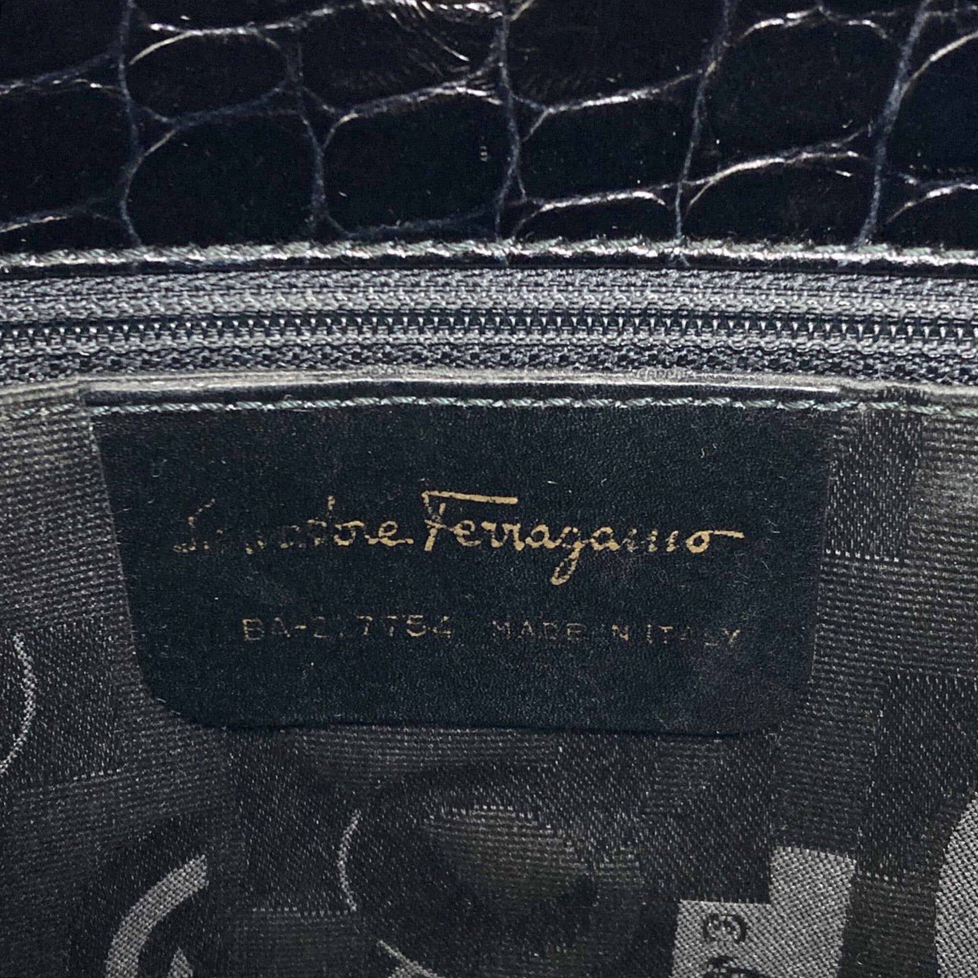 Salvatore Ferragamo Black Leather Tote Bag (Pre-Owned)