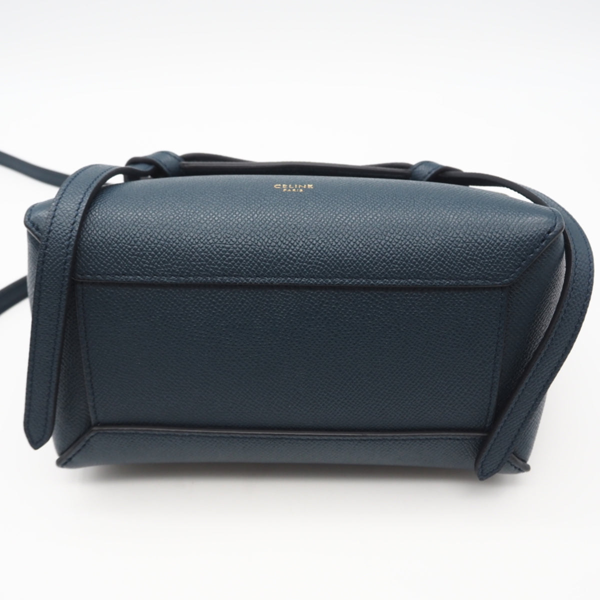 Celine Dark Green Green Leather Briefcase Handbag (Pre-Owned)