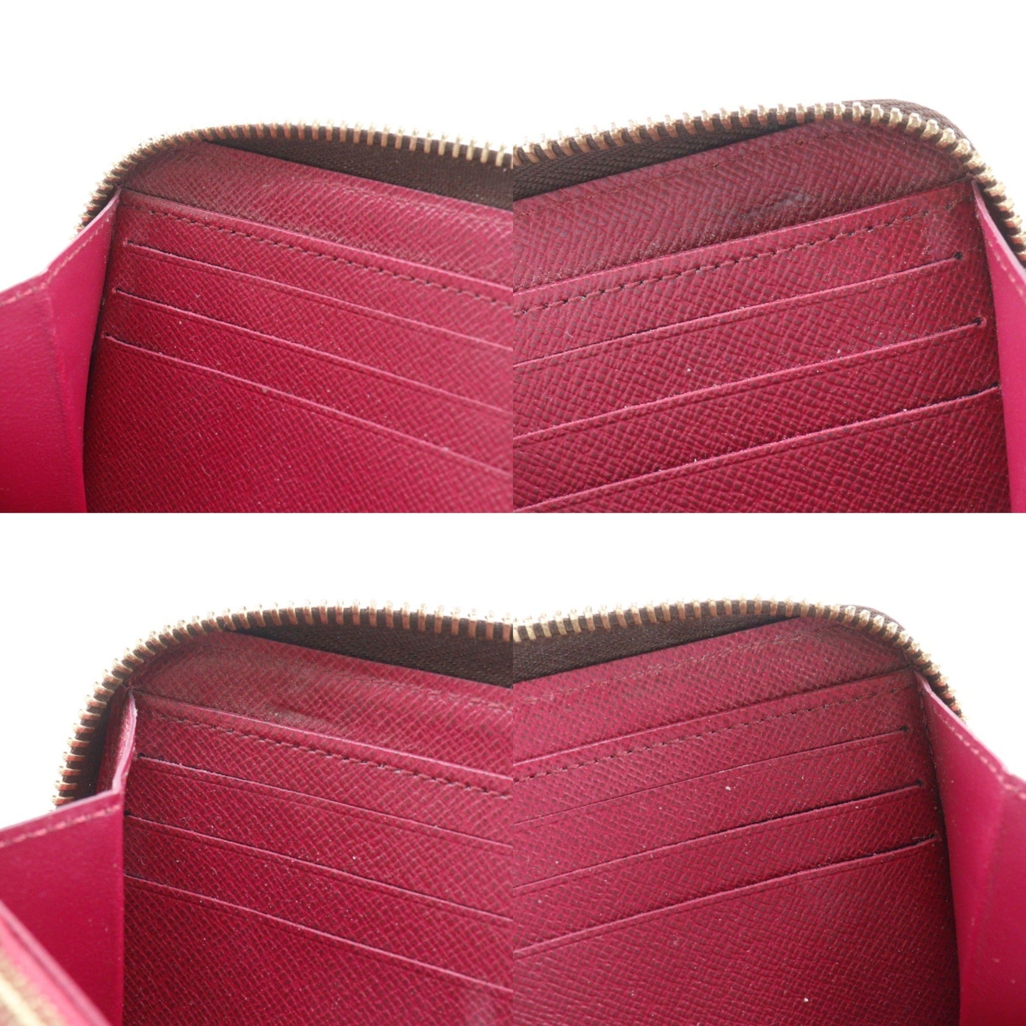 Louis Vuitton Brown Fuchsia Monogram Red Color Monogram Long Wallet (Bi-Fold) (Pre-Owned)